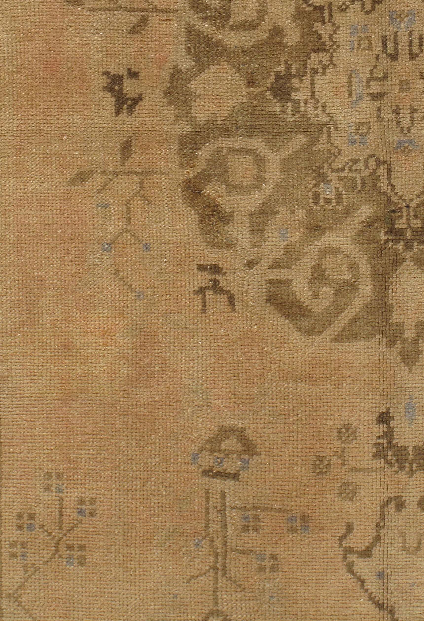 Vintage CIRCA 1940 Braun Türkisch Oushak Teppich Teppich, 4'5 X 8'7 (20. Jahrhundert) im Angebot