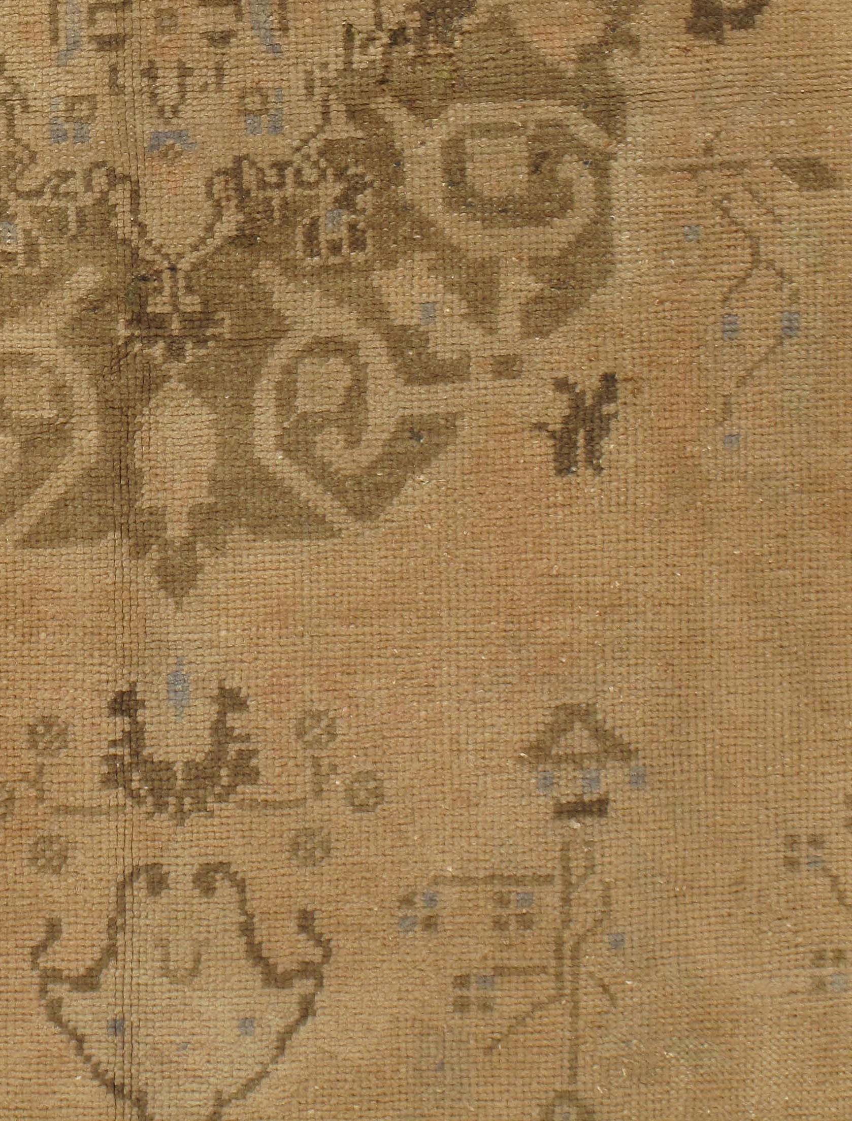 Vintage CIRCA 1940 Braun Türkisch Oushak Teppich Teppich, 4'5 X 8'7 (Wolle) im Angebot