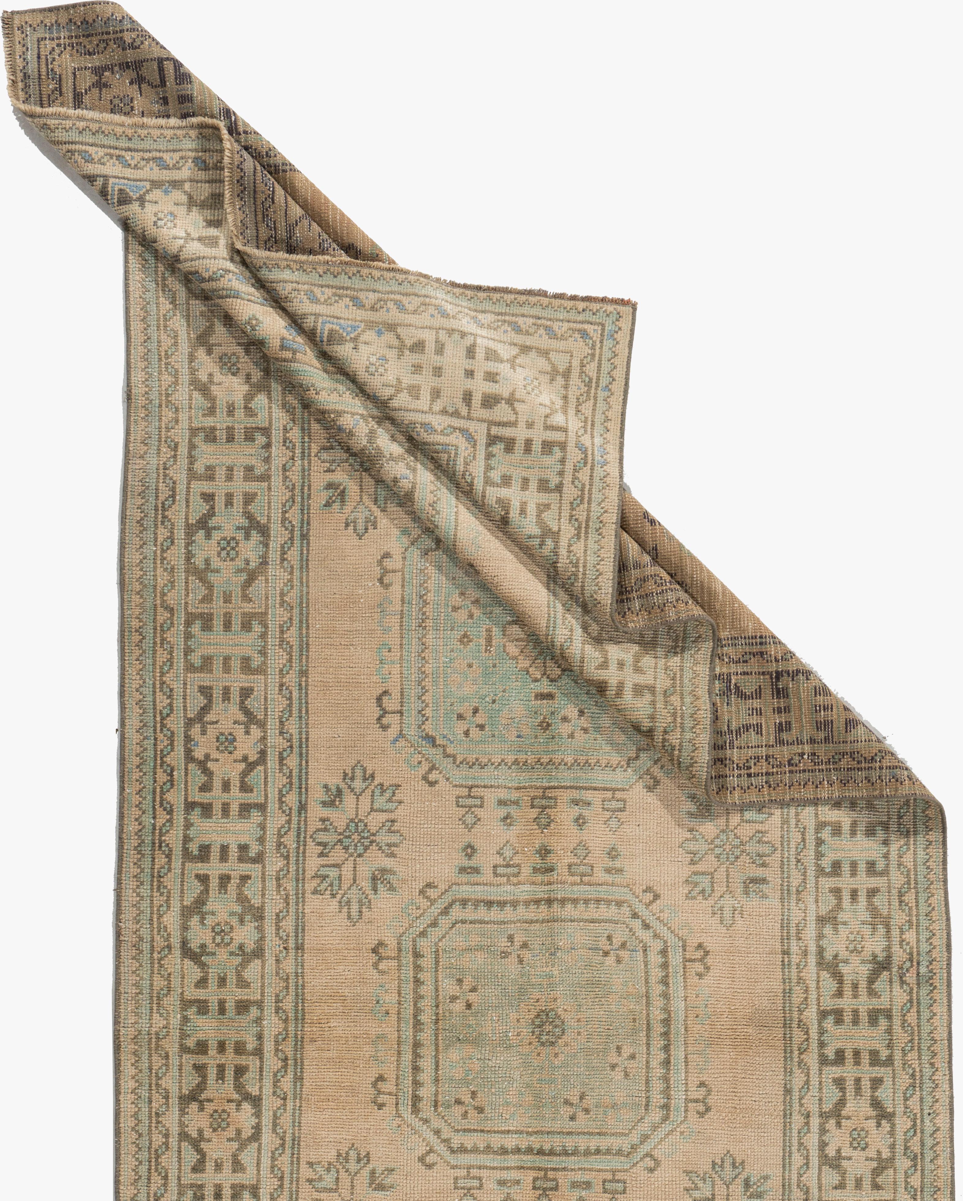 Vintage Circa 1940 Camel Turco Oushak Alfombra de Lana Anudada a Mano siglo XX en venta