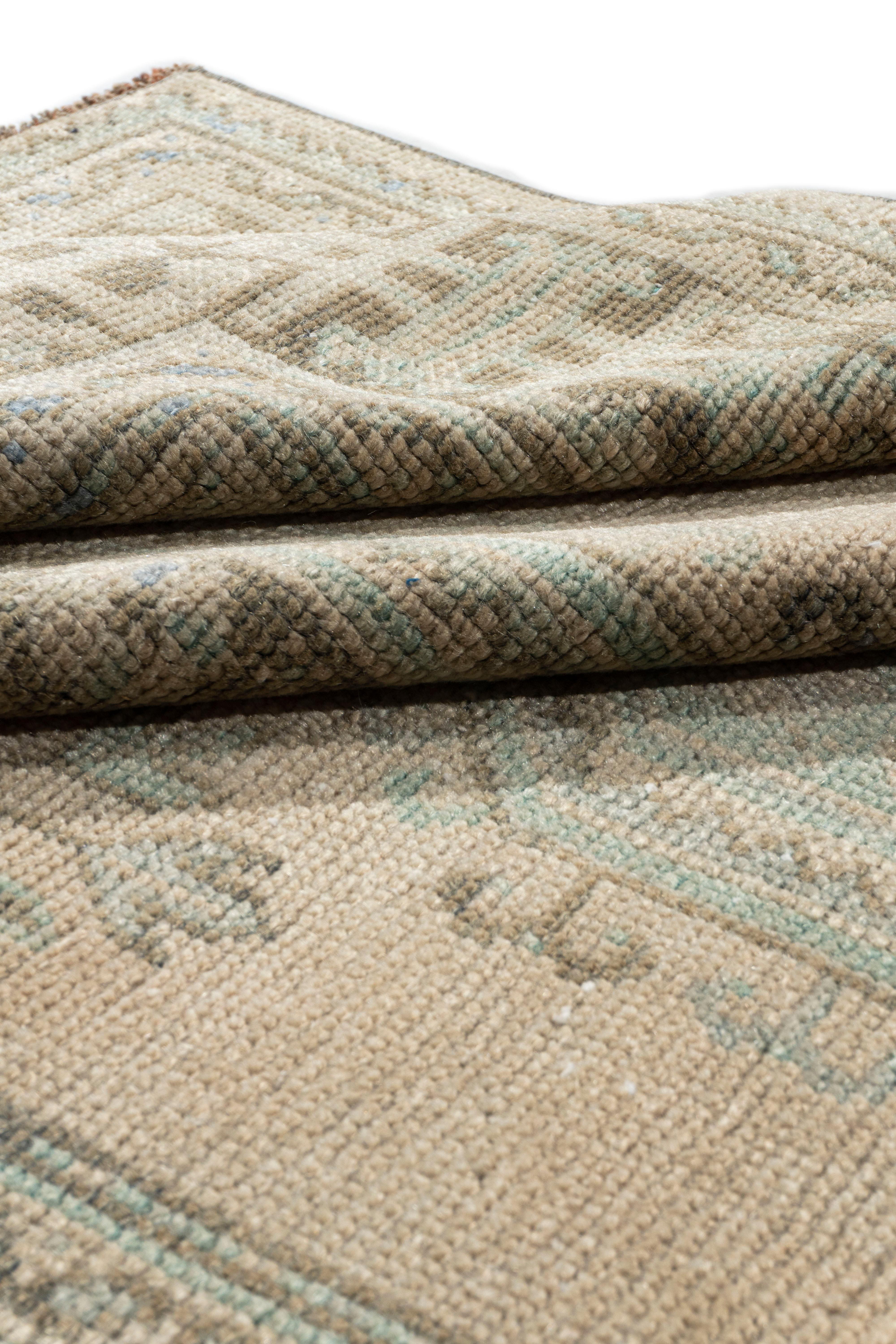 Vintage Circa 1940 Camel Turco Oushak Alfombra de Lana Anudada a Mano en venta 4