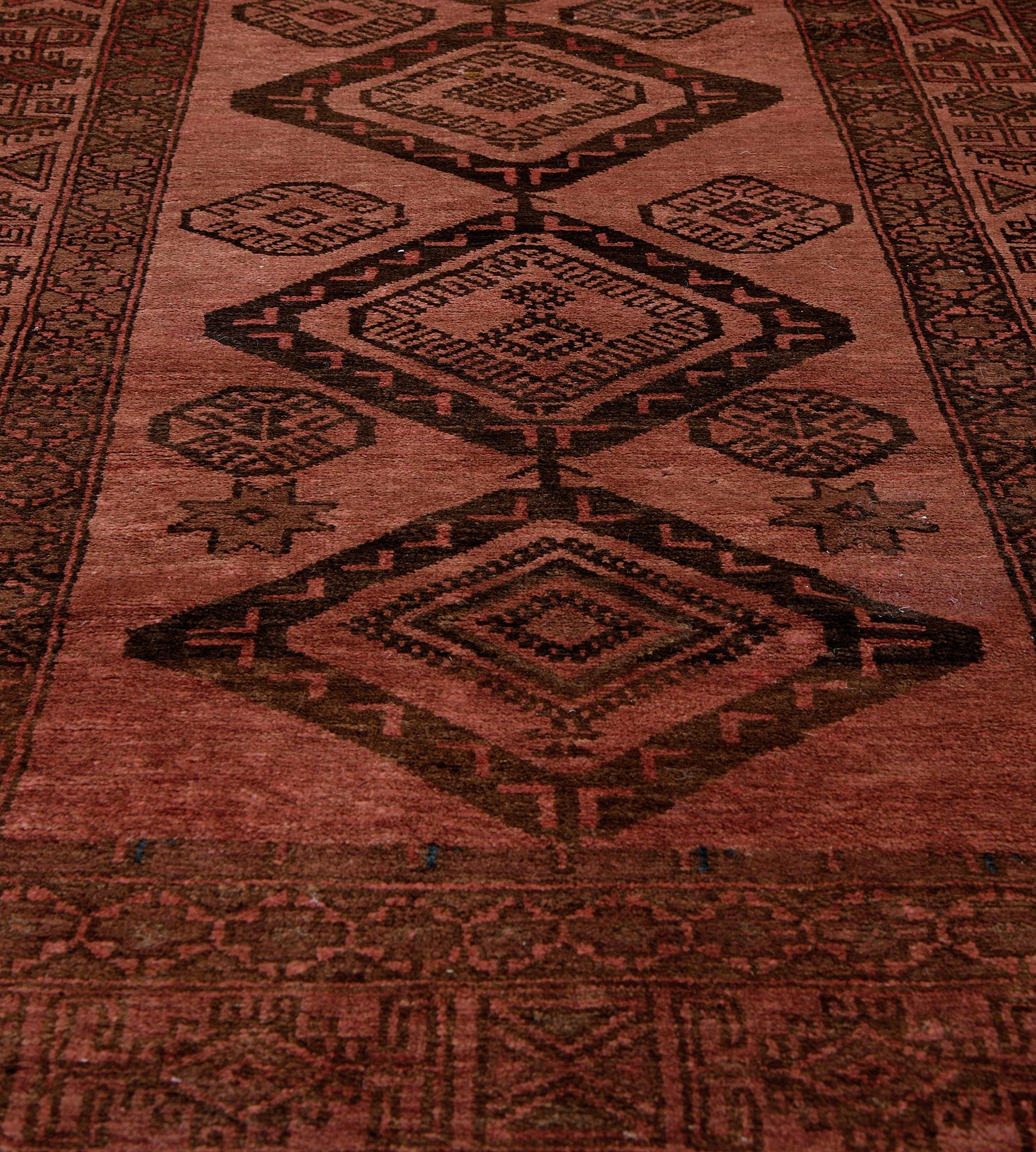 20th Century Vintage Circa 1940 Hand-knotted Afghan Rug For Sale