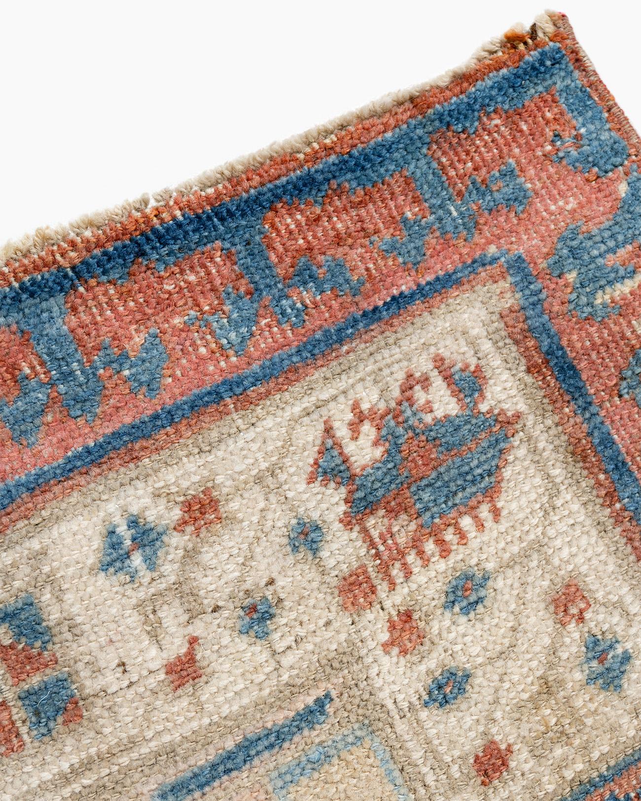 Vintage Circa 1940 Hand Knotted Persian Heriz Runner Brick Ivory 3' x 14'7 For Sale 8