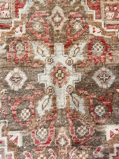 Vintage Circa 1940 Light Brick Oushak Hand Knotted Wool Runner, 4'11 X 12'7