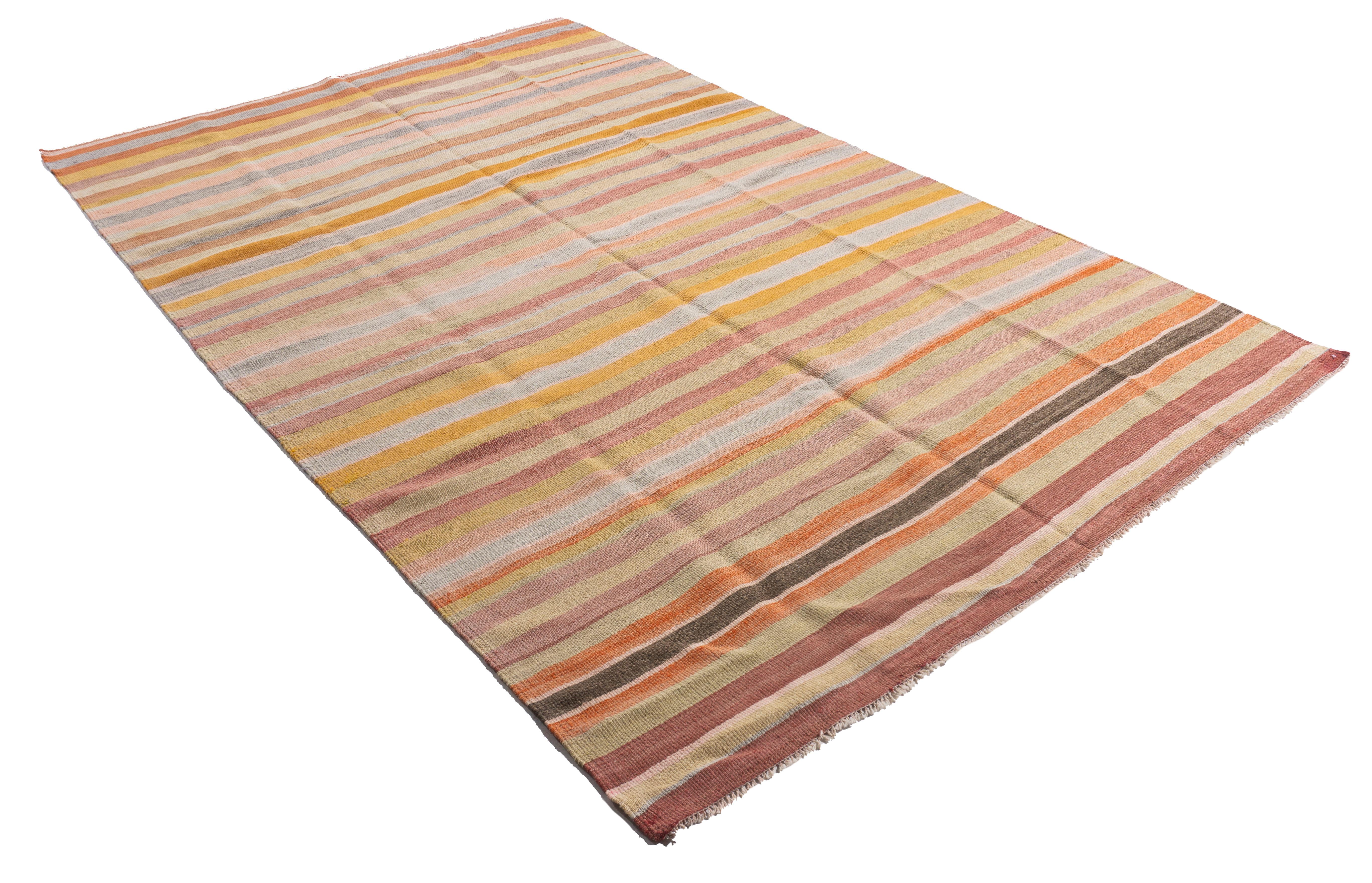 Turco Vintage By, circa 1940, Rug & Kilim turco arancione a tessitura piatta in vendita