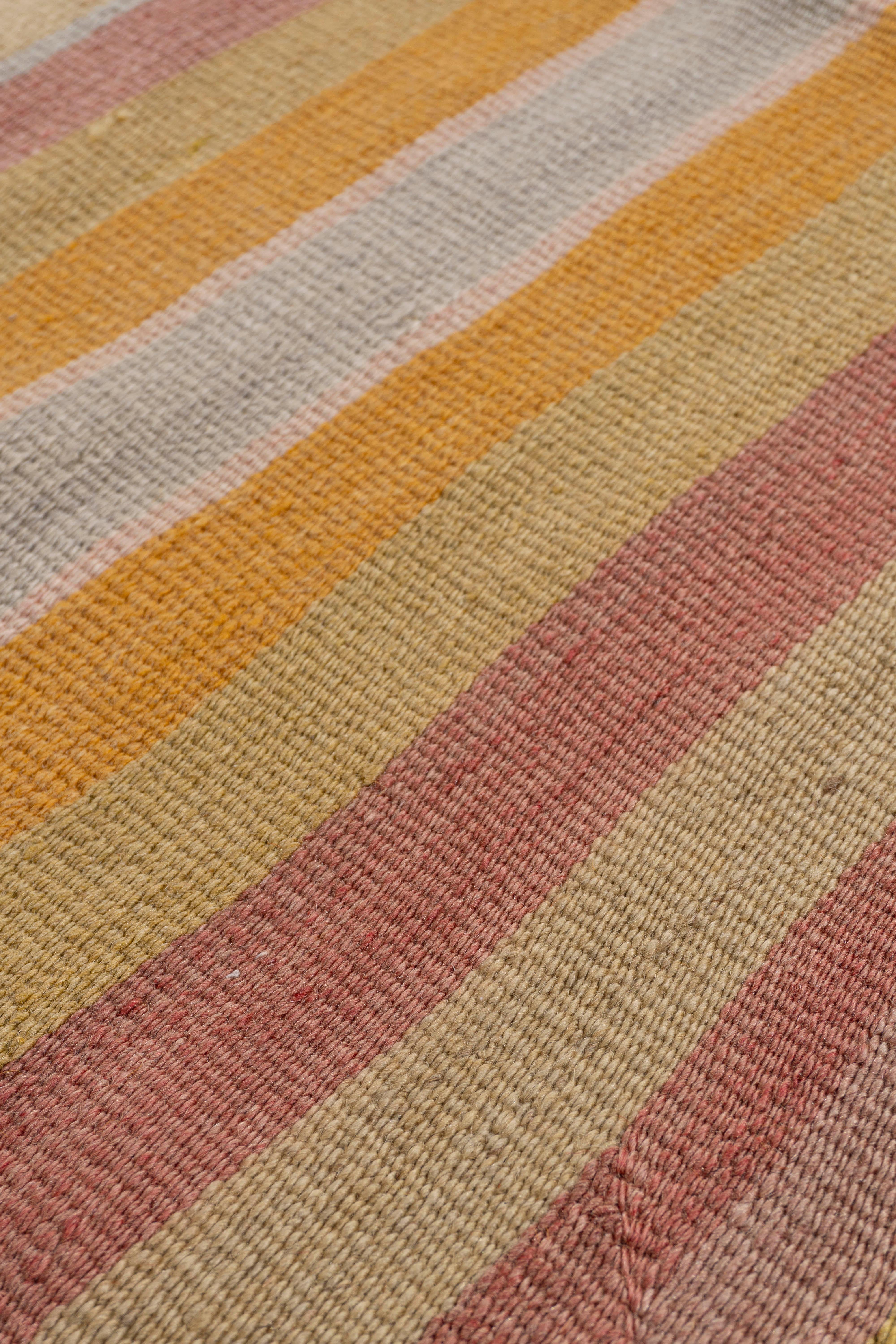 XX secolo Vintage By, circa 1940, Rug & Kilim turco arancione a tessitura piatta in vendita