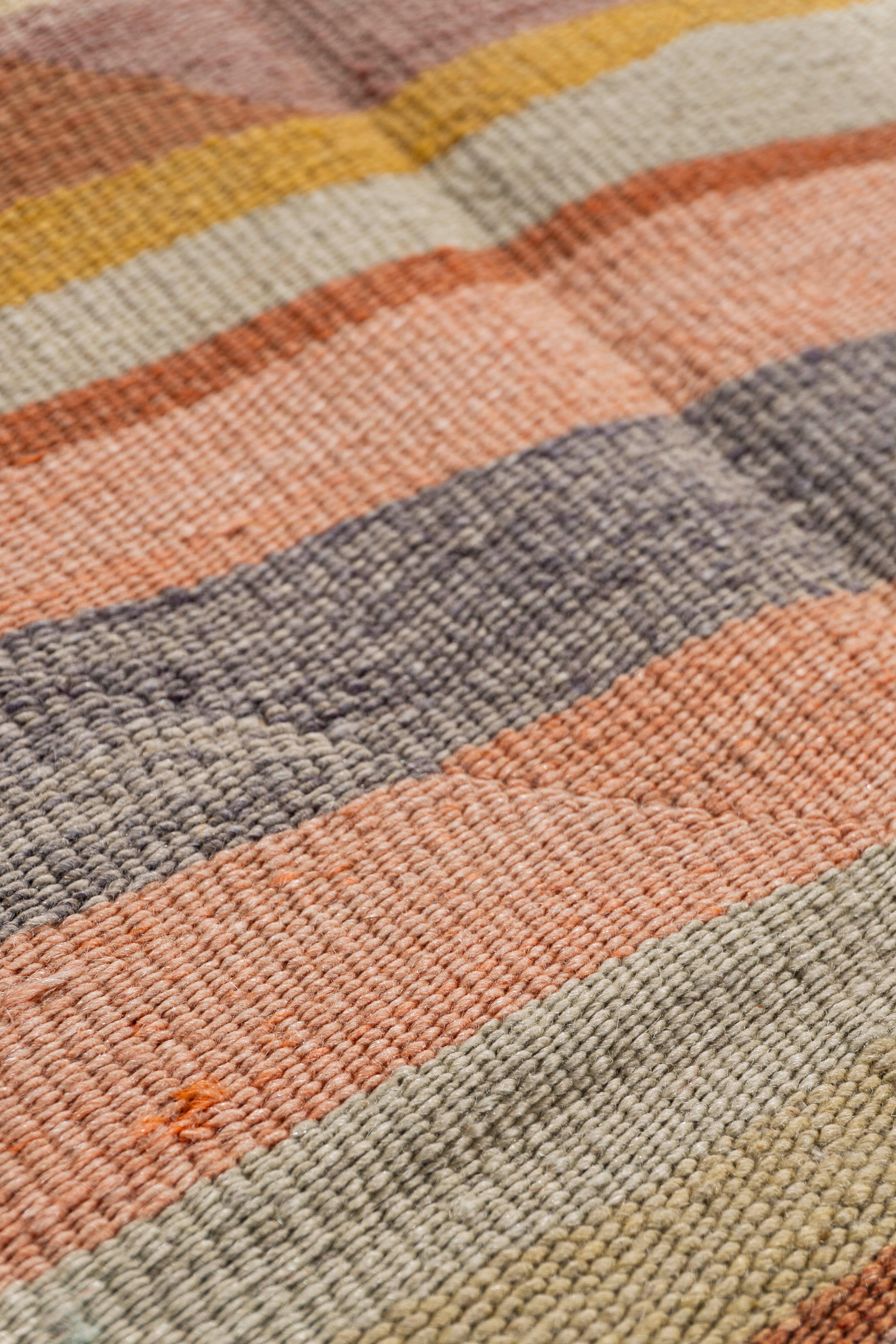 Lana Vintage By, circa 1940, Rug & Kilim turco arancione a tessitura piatta in vendita