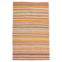 Rug & Kilim Vintage Circa 1940 Orange Turc tissé à plat