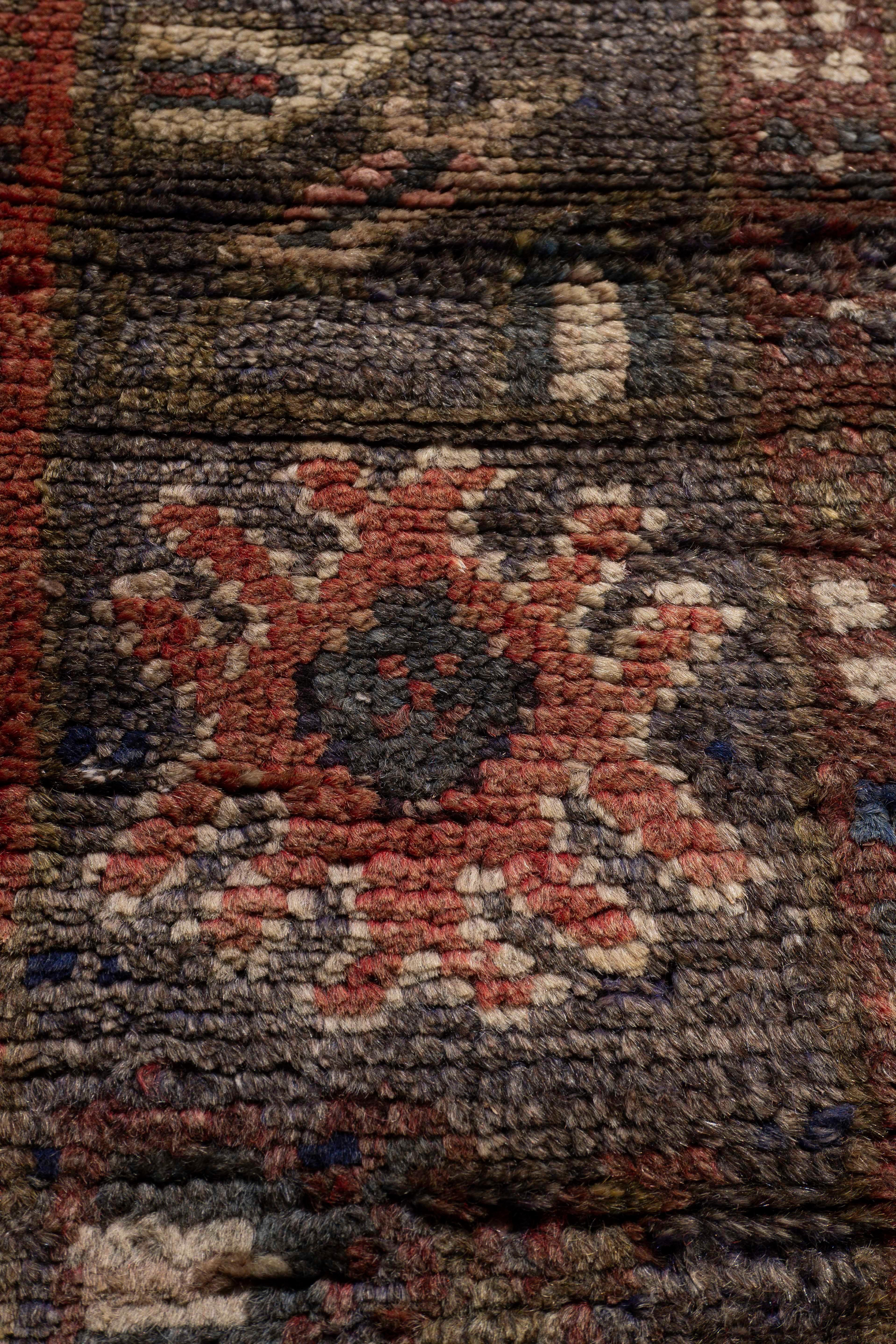 Vintage Circa 1940 Orange Oushak Kelleh Hand Knotted Wool Runner 5'6 X 12'2 For Sale 5