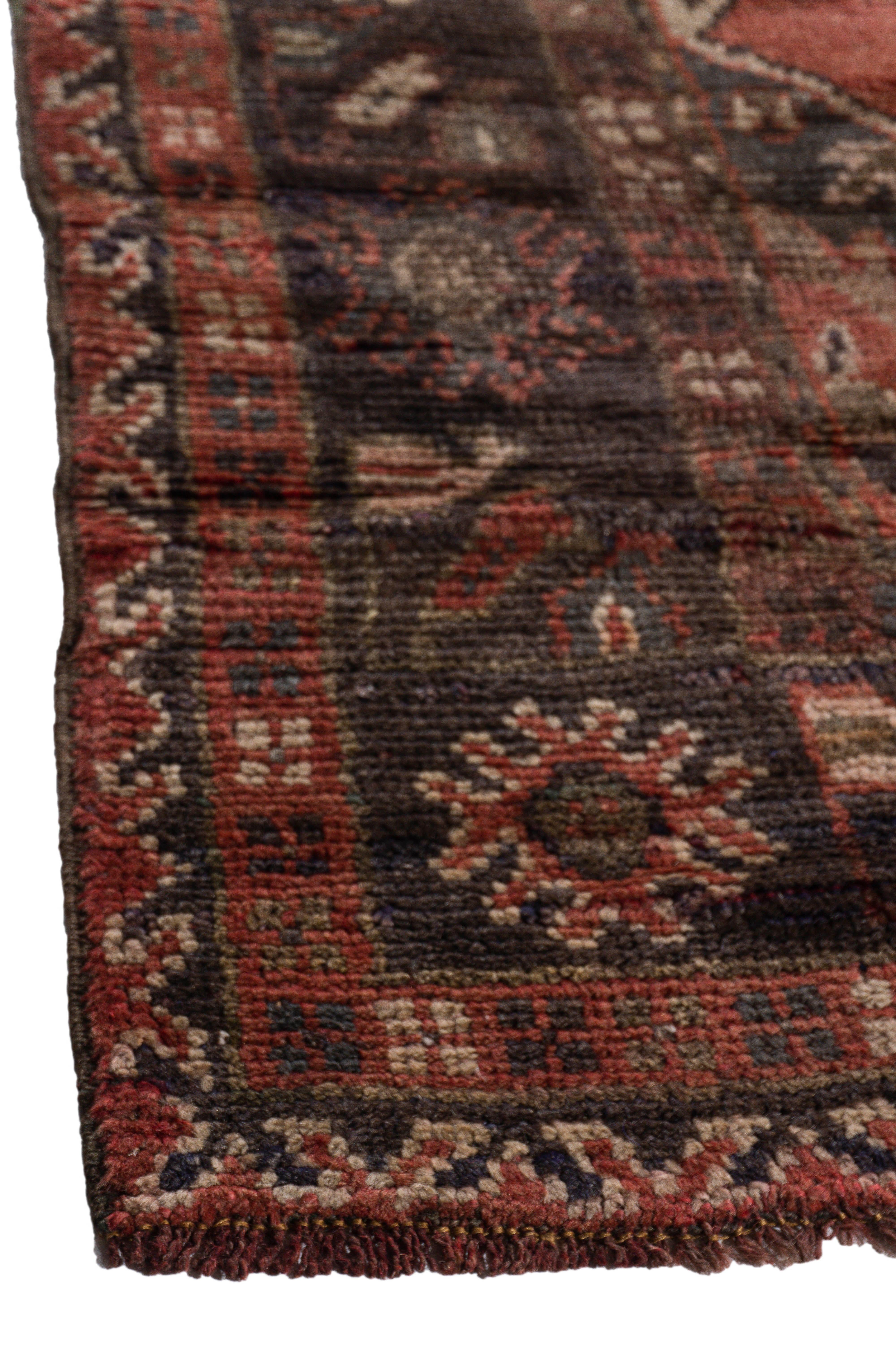 Turkish Vintage Circa 1940 Orange Oushak Kelleh Hand Knotted Wool Runner 5'6 X 12'2 For Sale