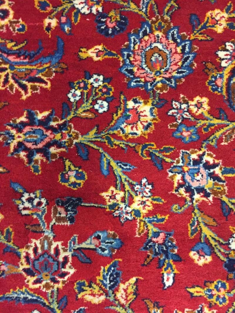Persischer Kashan-Teppich in Rot und Blau, Vintage, ca. 1940, 10'4 x 14'5 cm (Handgewebt) im Angebot