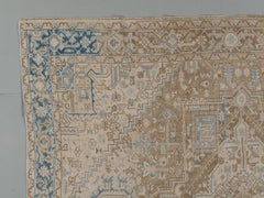 Vintage CIRCA 1940 Persisch Taupe Elfenbein Leicht Distressed Heriz Teppich 9'10 x 12'6