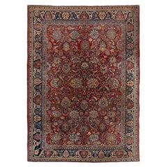 Roter persischer Sarouk-Handgeknüpfter Vintage-Teppich aus Sarouk, ca. 1940, 6'9 X 9'9