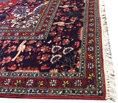 Vintage Circa 1940 Rouge Persan Tabriz Tapis Knots Rugs Laine 8'6 x 11'6