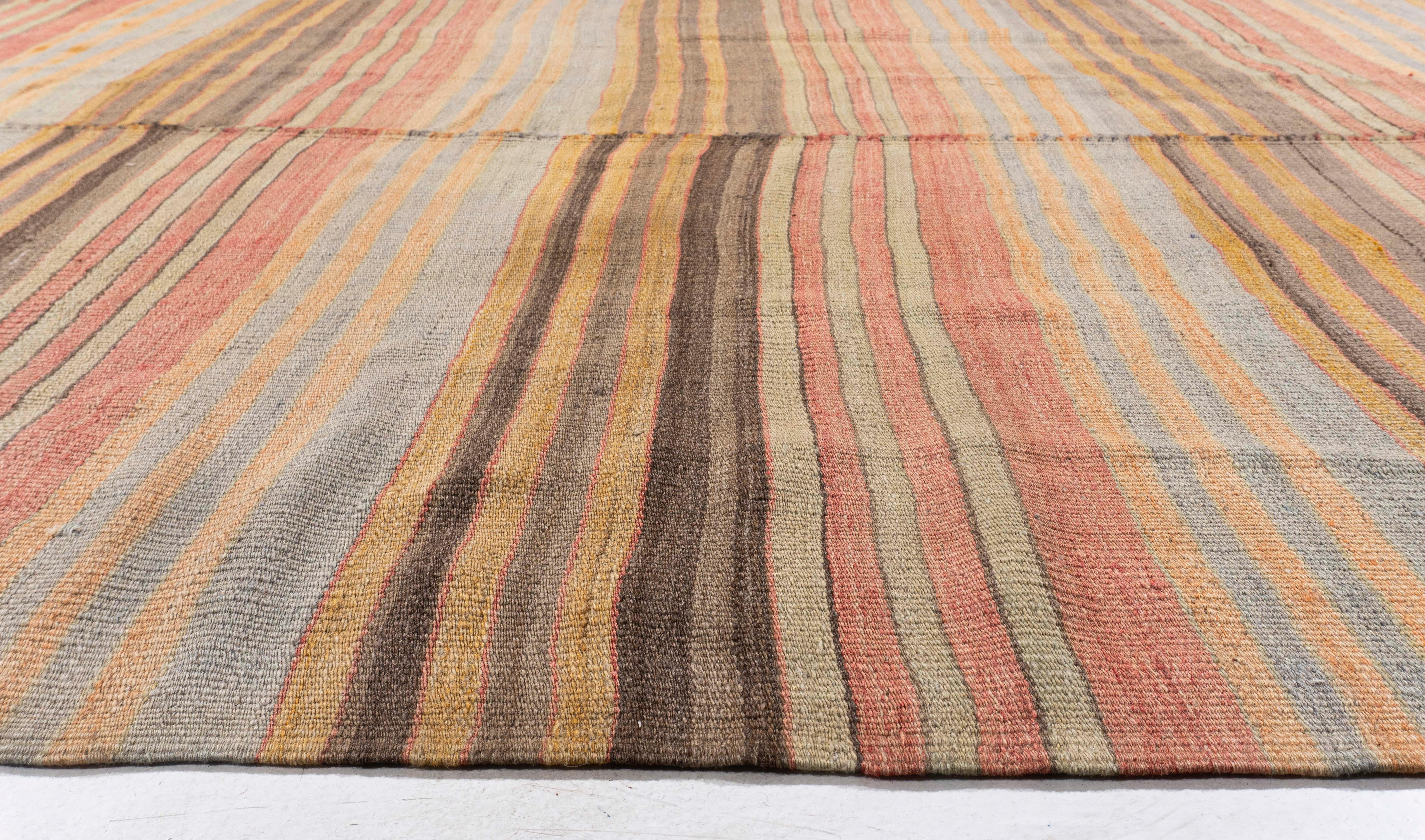 Vintage Circa 1940 Red Turkish Flatweave Kilim For Sale 5