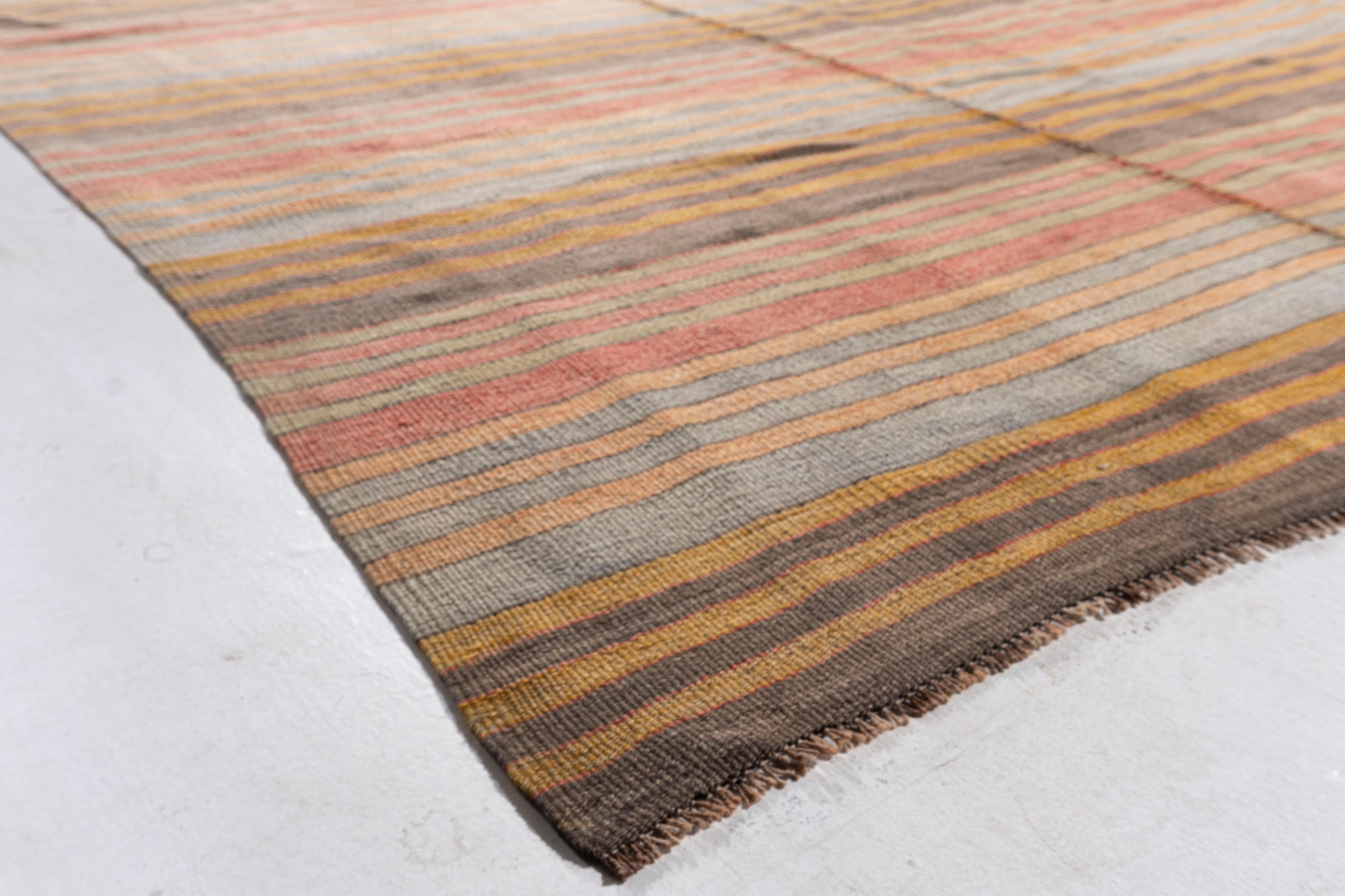 Vintage Circa 1940 Red Turkish Flatweave Kilim For Sale 2