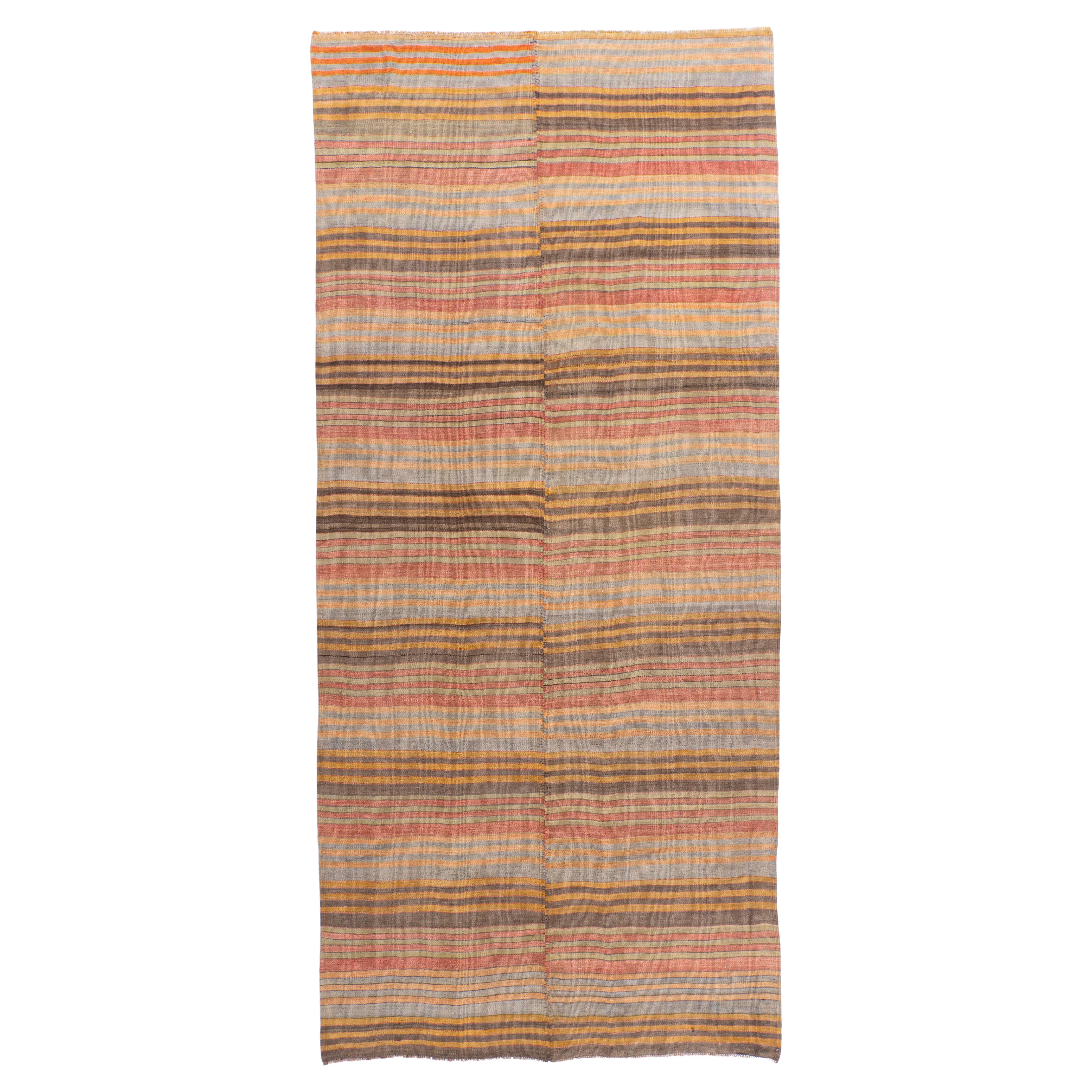 Vintage Circa 1940 Red Turkish Flatweave Kilim