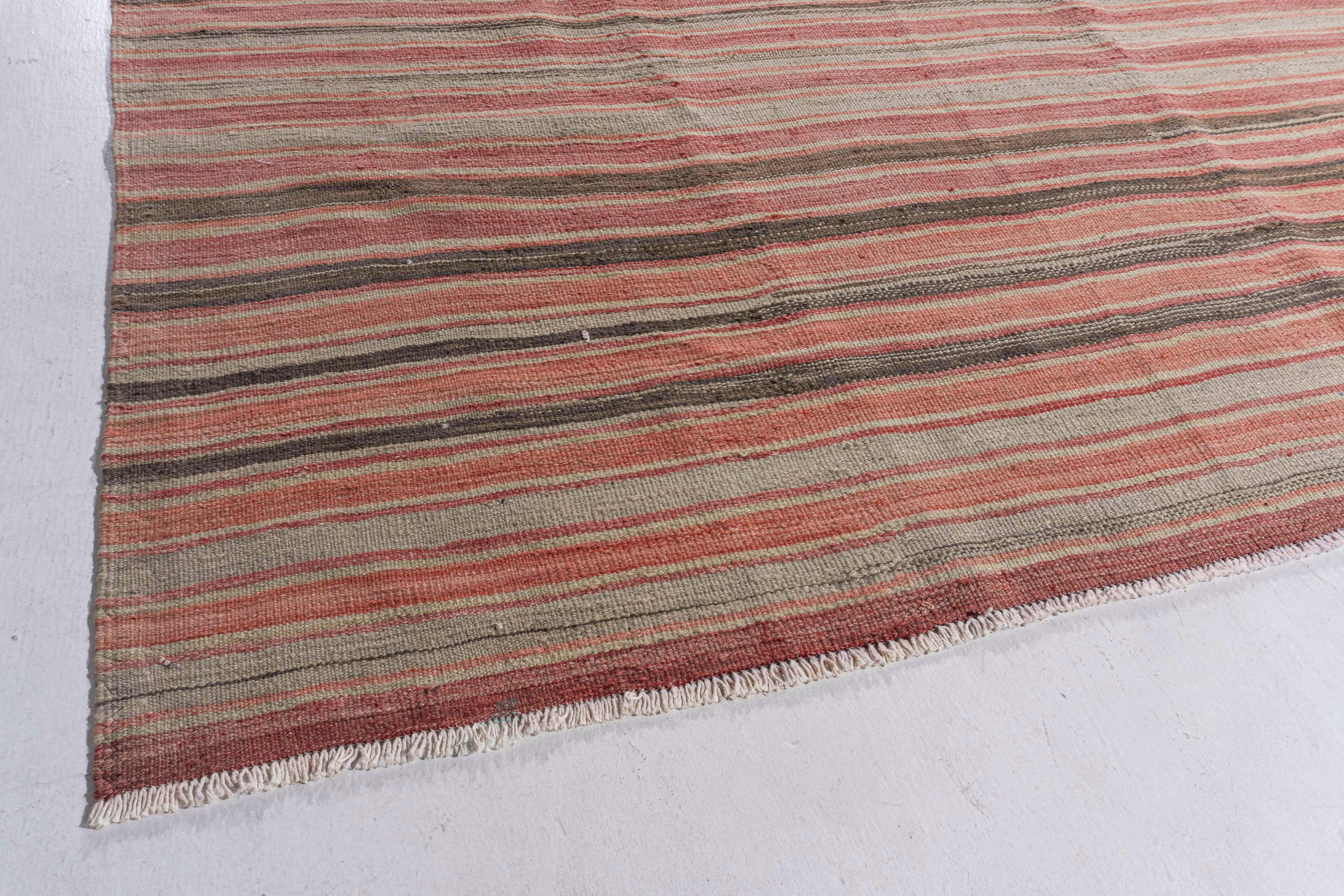 Vintage Circa 1940 Red Turkish Flatweave Kilim Rug For Sale 4