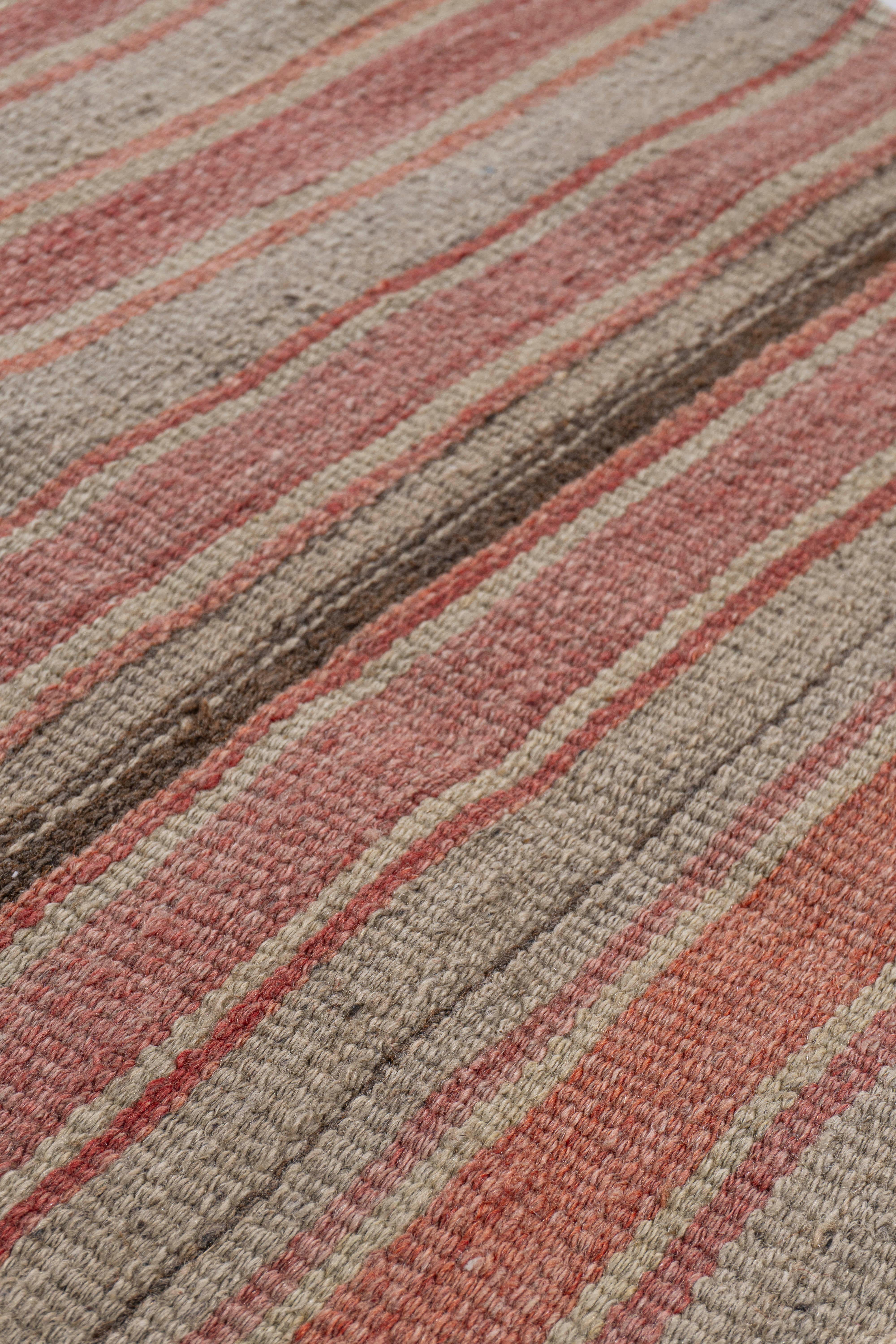 Vintage Circa 1940 Red Turkish Flatweave Kilim Rug For Sale 5