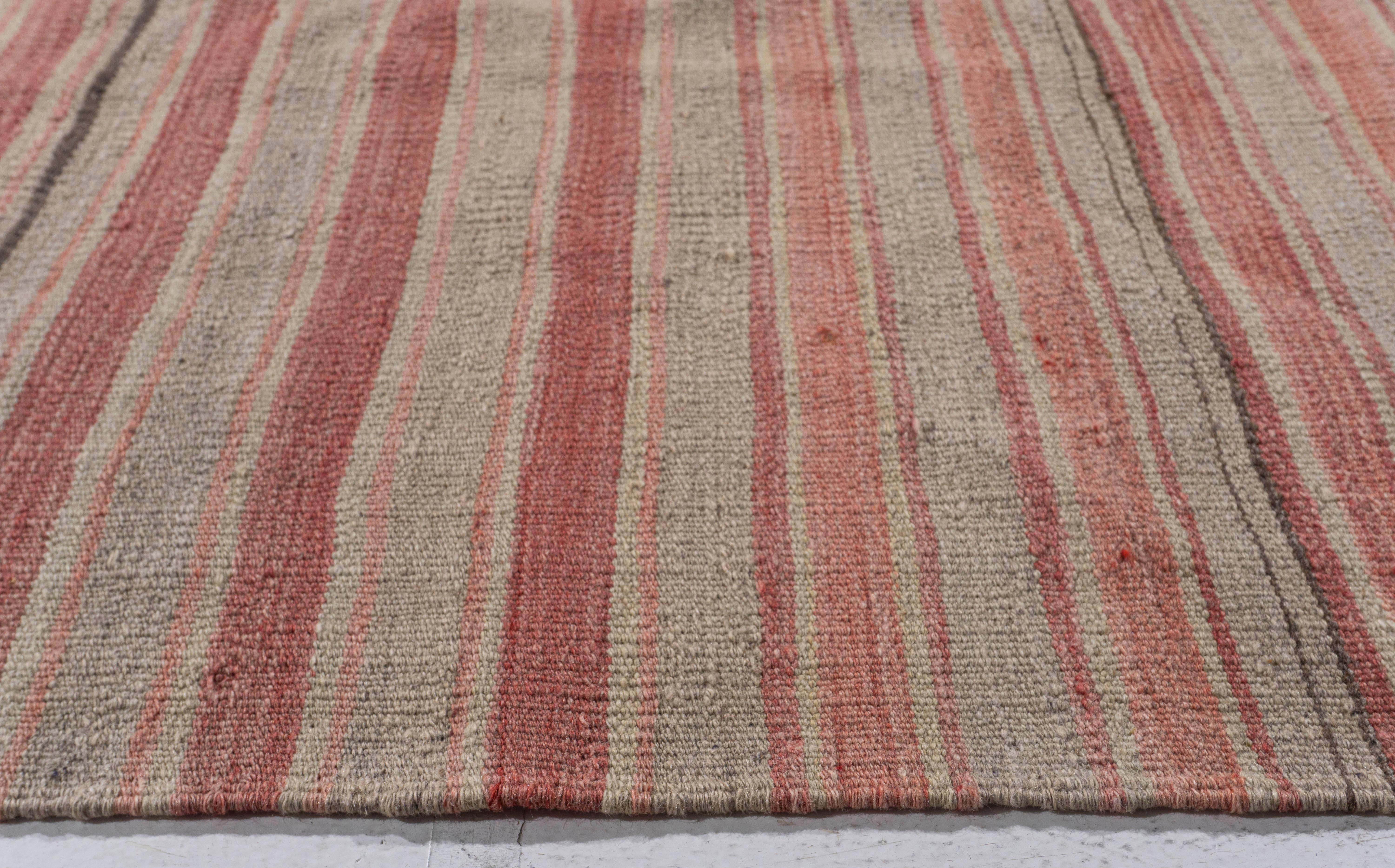 Vintage Circa 1940 Red Turkish Flatweave Kilim Rug For Sale 6