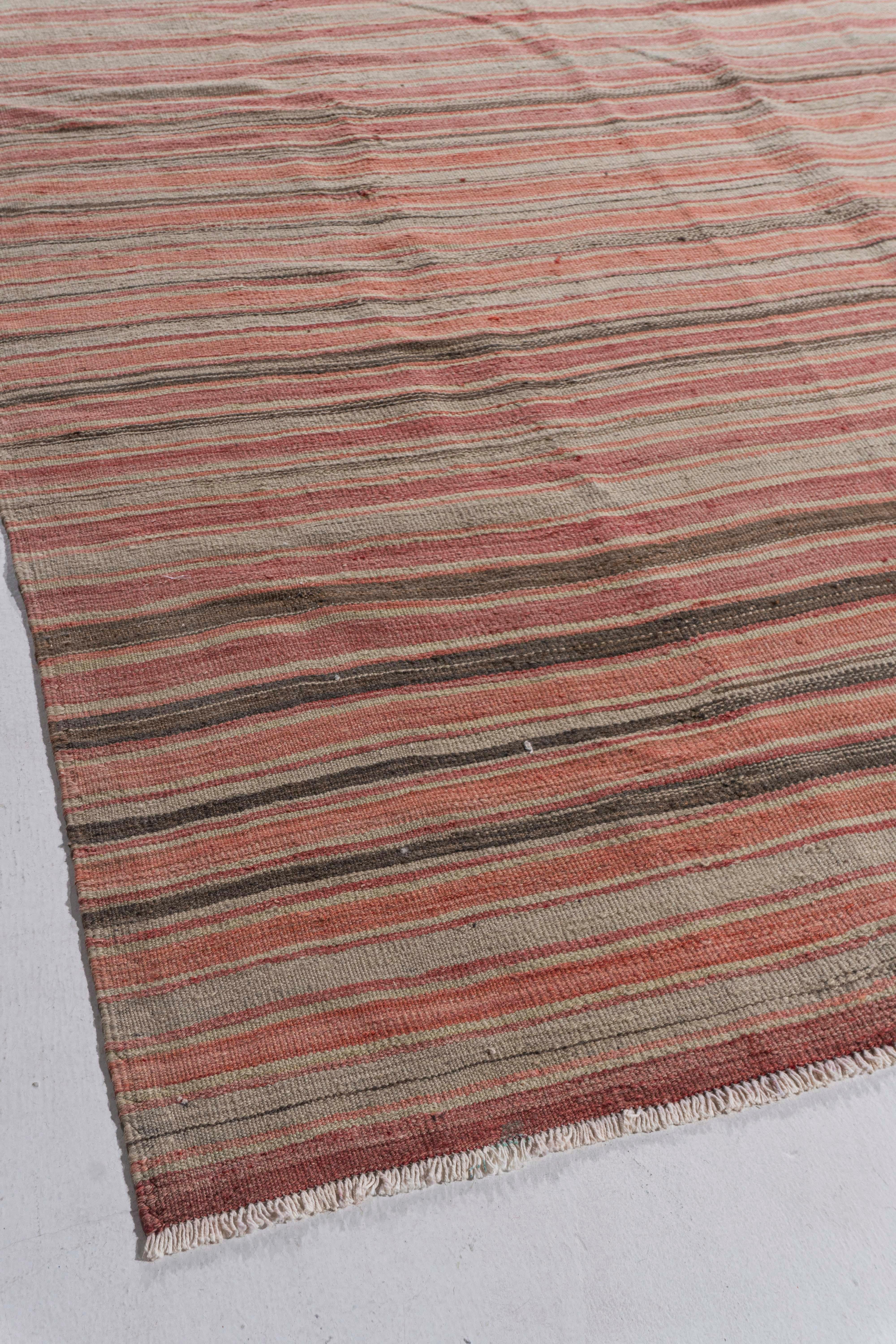 Hand-Woven Vintage Circa 1940 Red Turkish Flatweave Kilim Rug For Sale