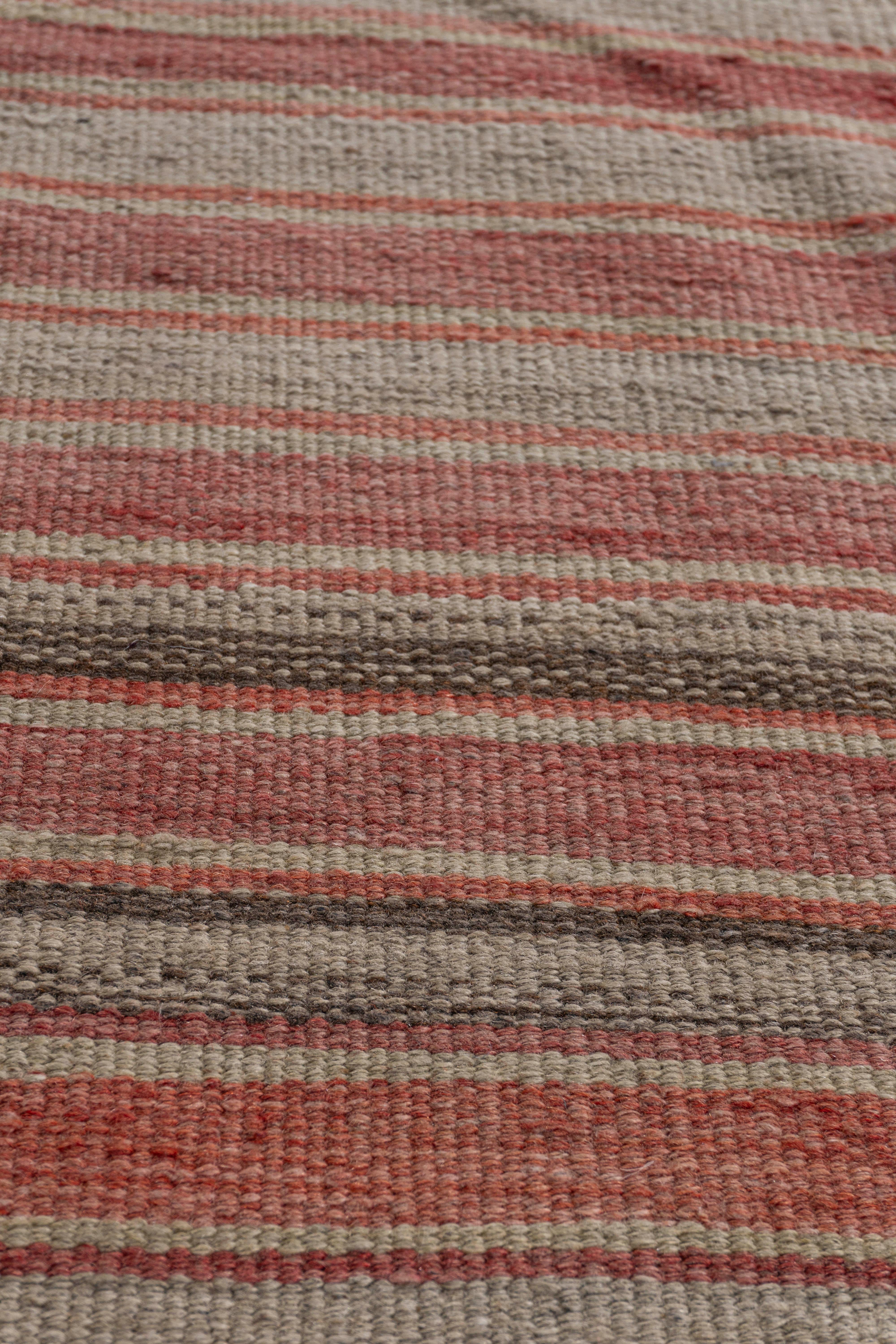 20th Century Vintage Circa 1940 Red Turkish Flatweave Kilim Rug For Sale