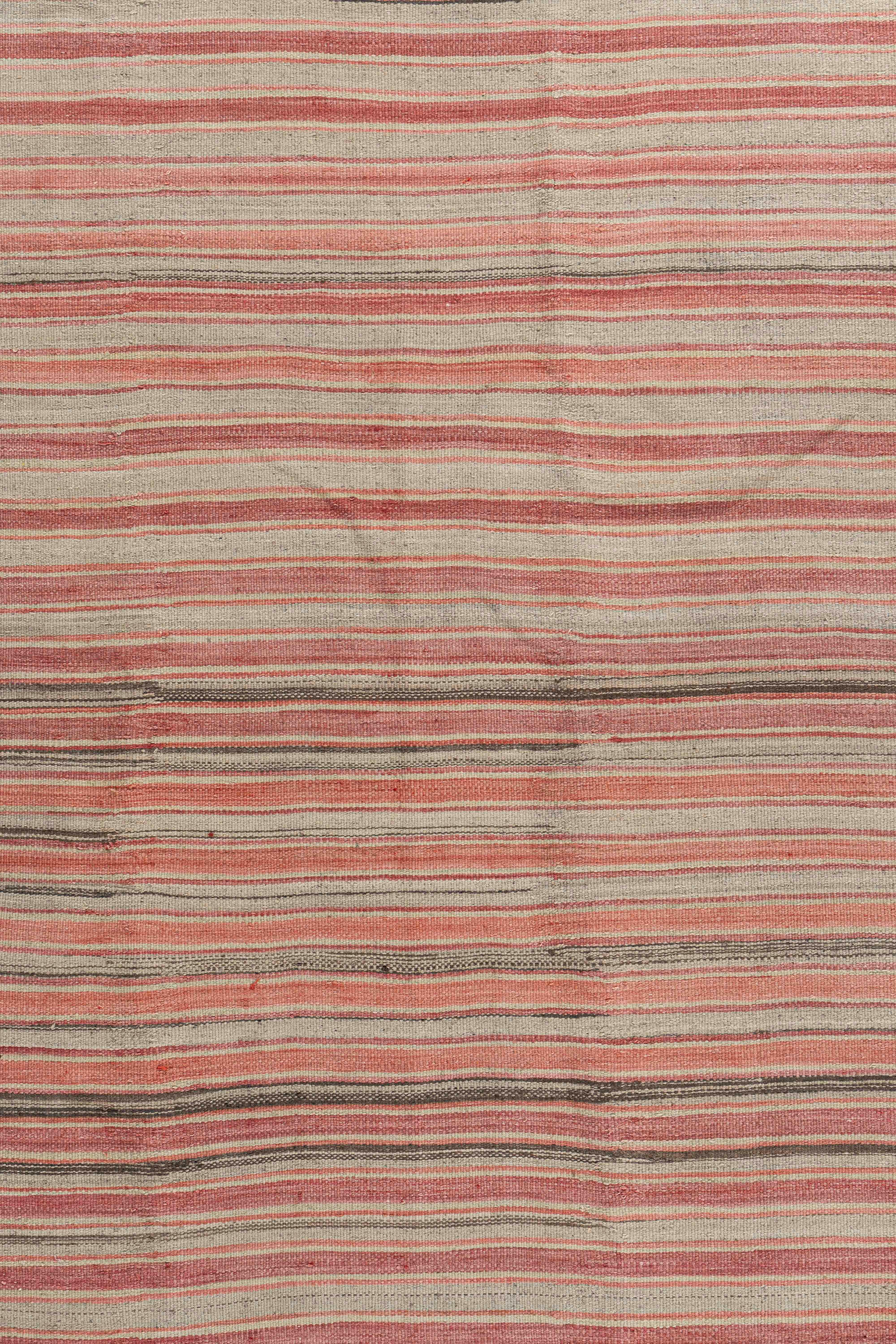 Wool Vintage Circa 1940 Red Turkish Flatweave Kilim Rug For Sale