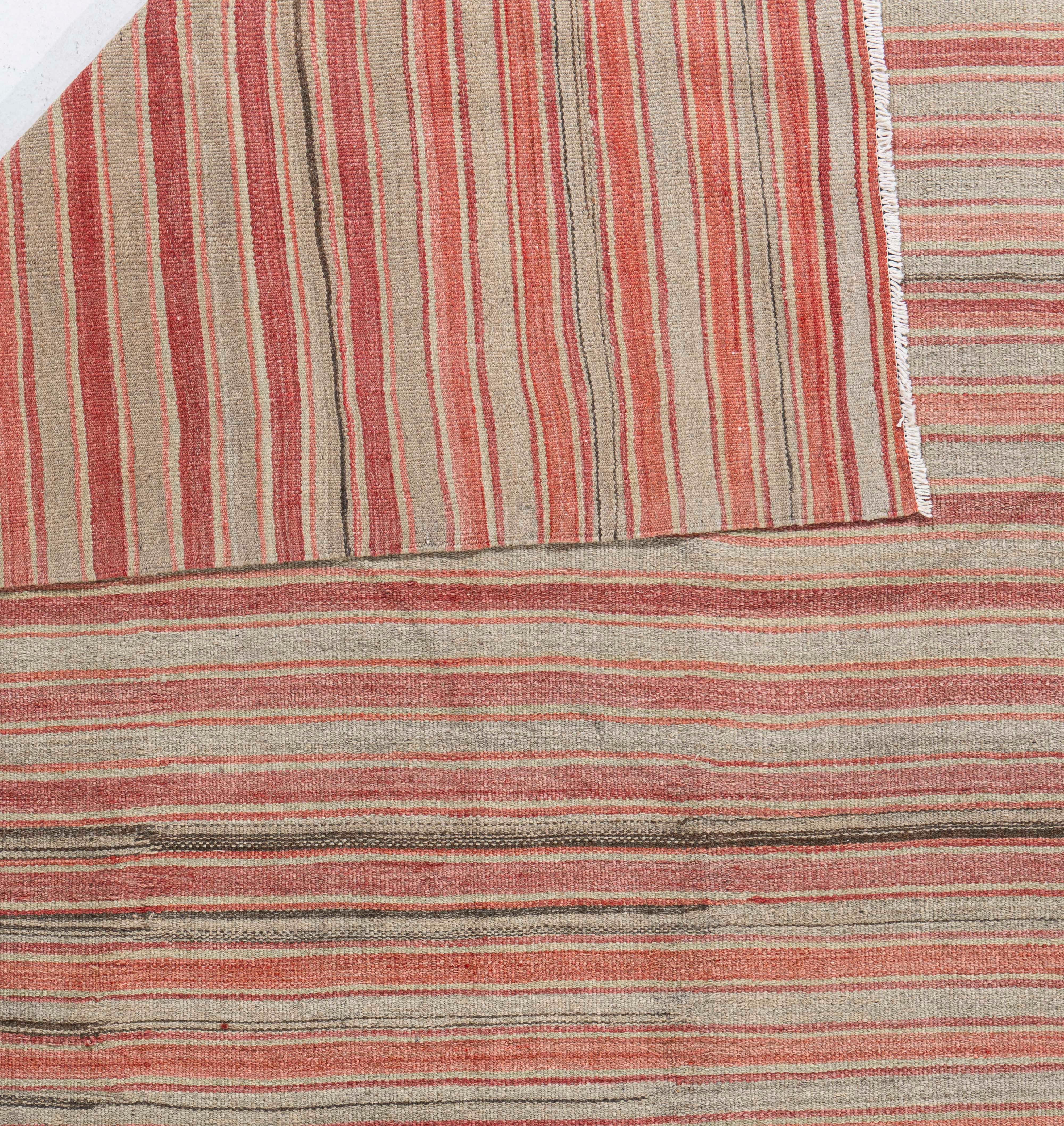 Vintage Circa 1940 Red Turkish Flatweave Kilim Rug For Sale 1