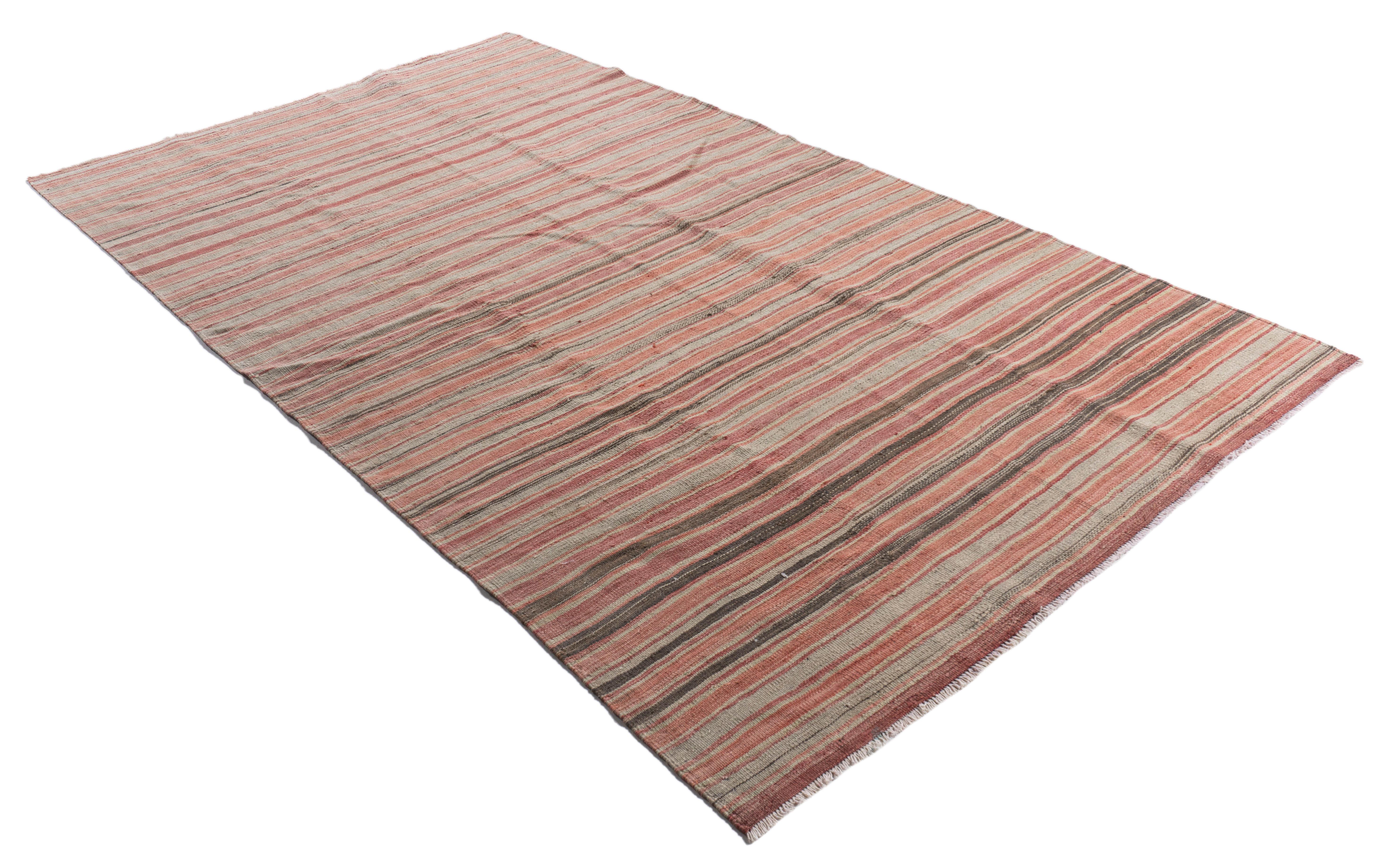 Vintage Circa 1940 Red Turkish Flatweave Kilim Rug For Sale 3