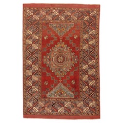 Vintage CIRCA 1940 Rot Türkisch Oushak Teppich, 5'5 x 8'2