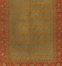 Vintage Circa 1940 Turkish Oushak Rug Carpet, 9'4 x 11'10