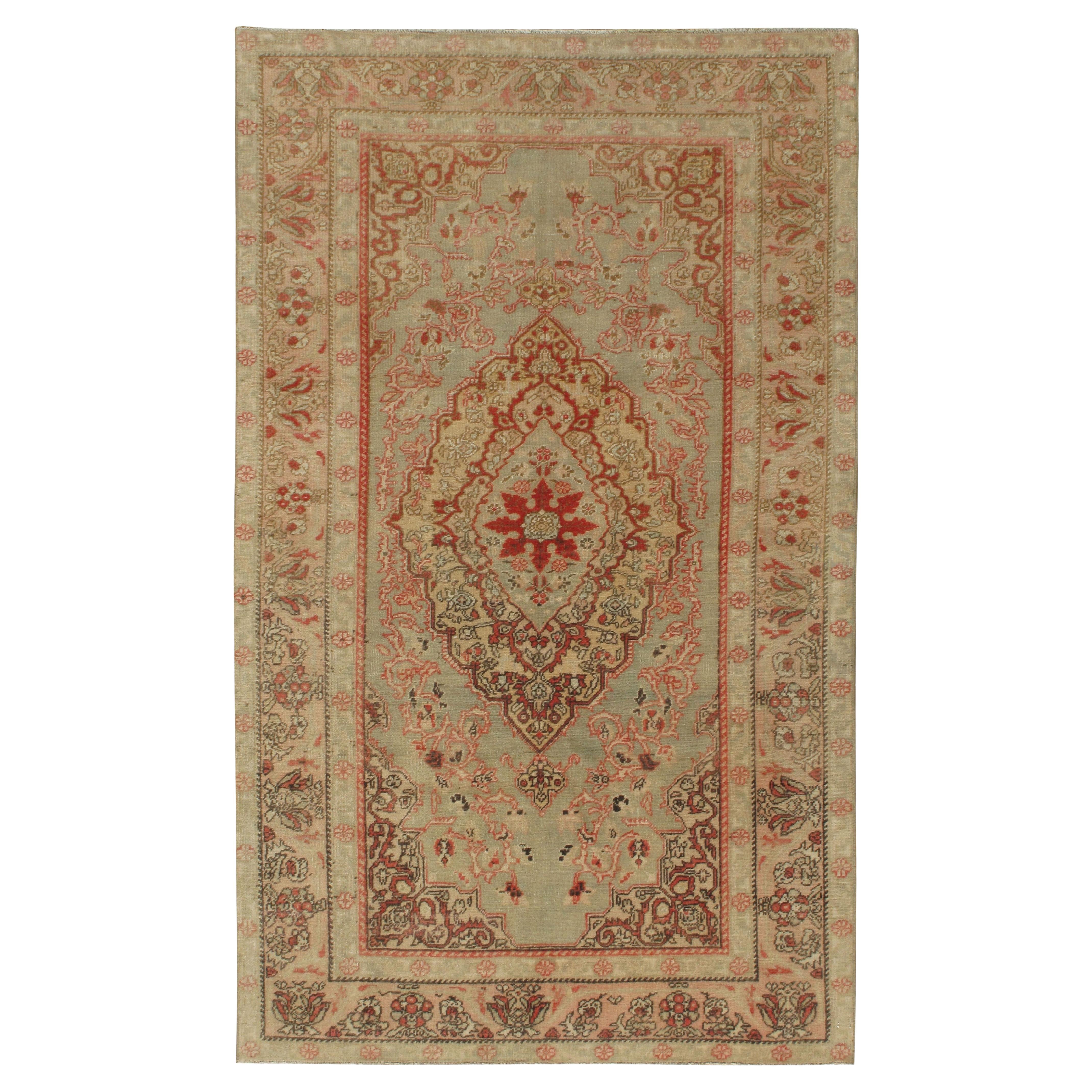 Vintage Circa 1940 Sage Oushak Rug, 4'2 x 6'11 For Sale
