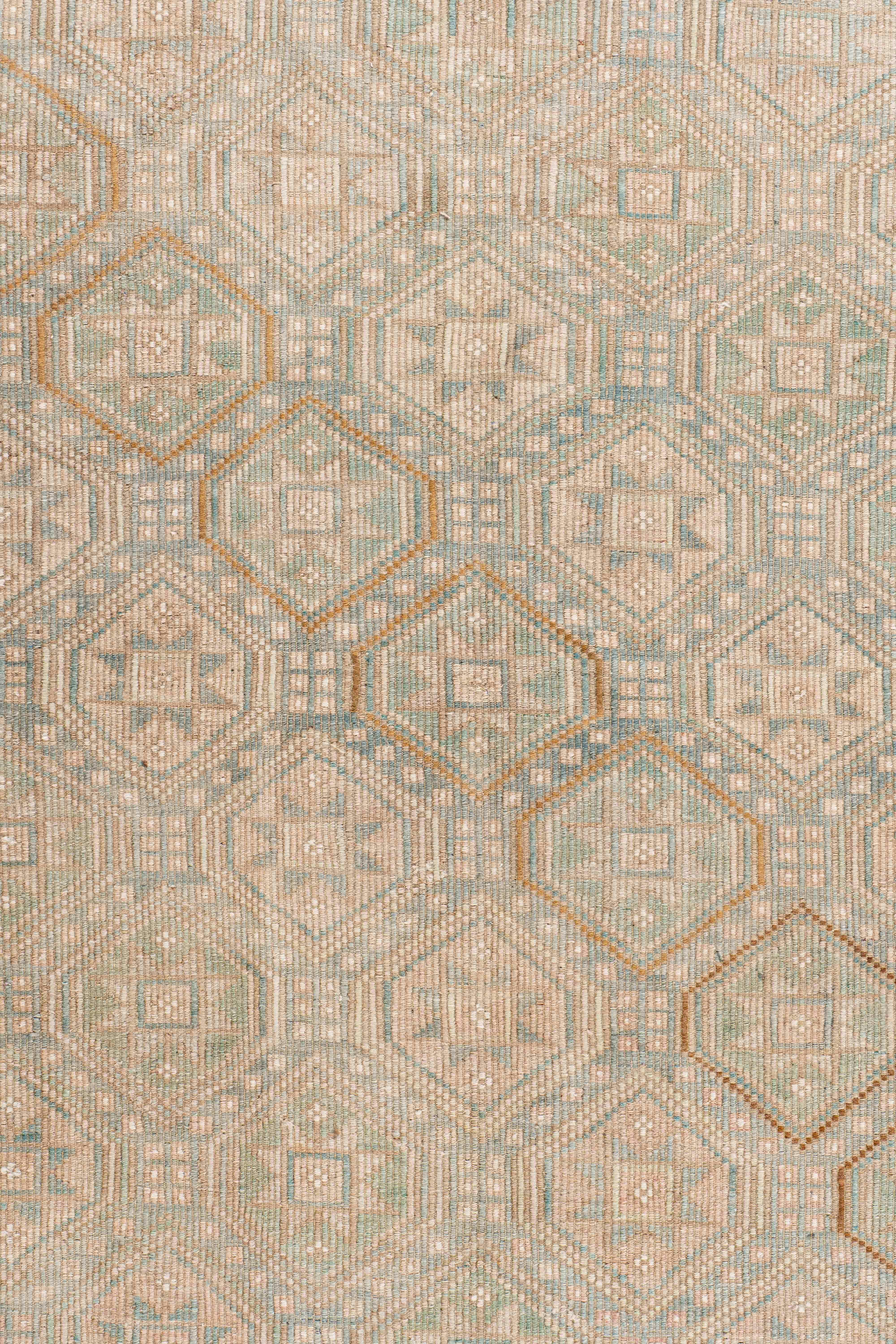 Rug & Kilim Vintage Circa 1940 Tan Turc Flatweave en vente 4