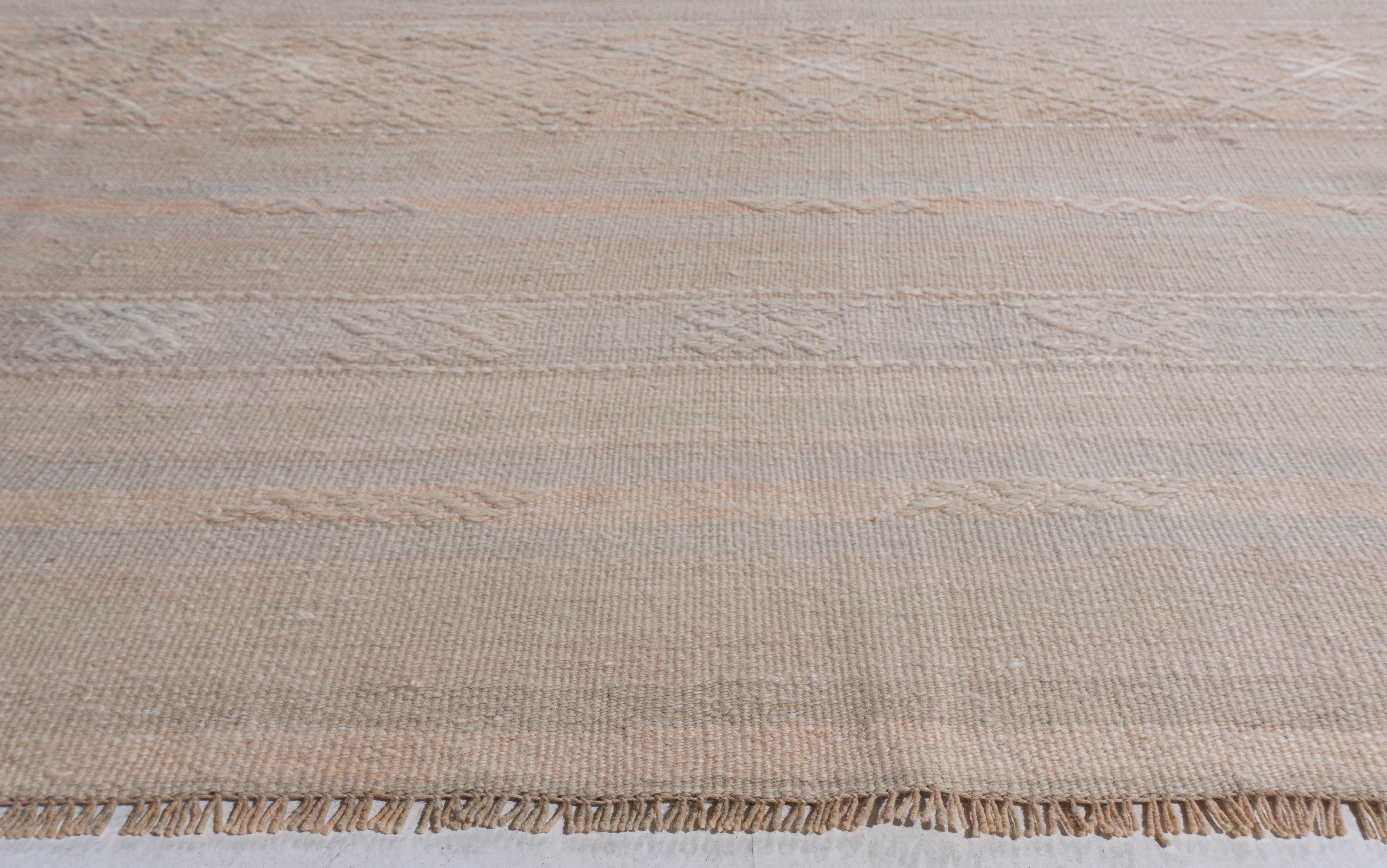 Vintage CIRCA 1940 Tan Türkischer Kilim Flachgewebe-Teppich im Angebot 3
