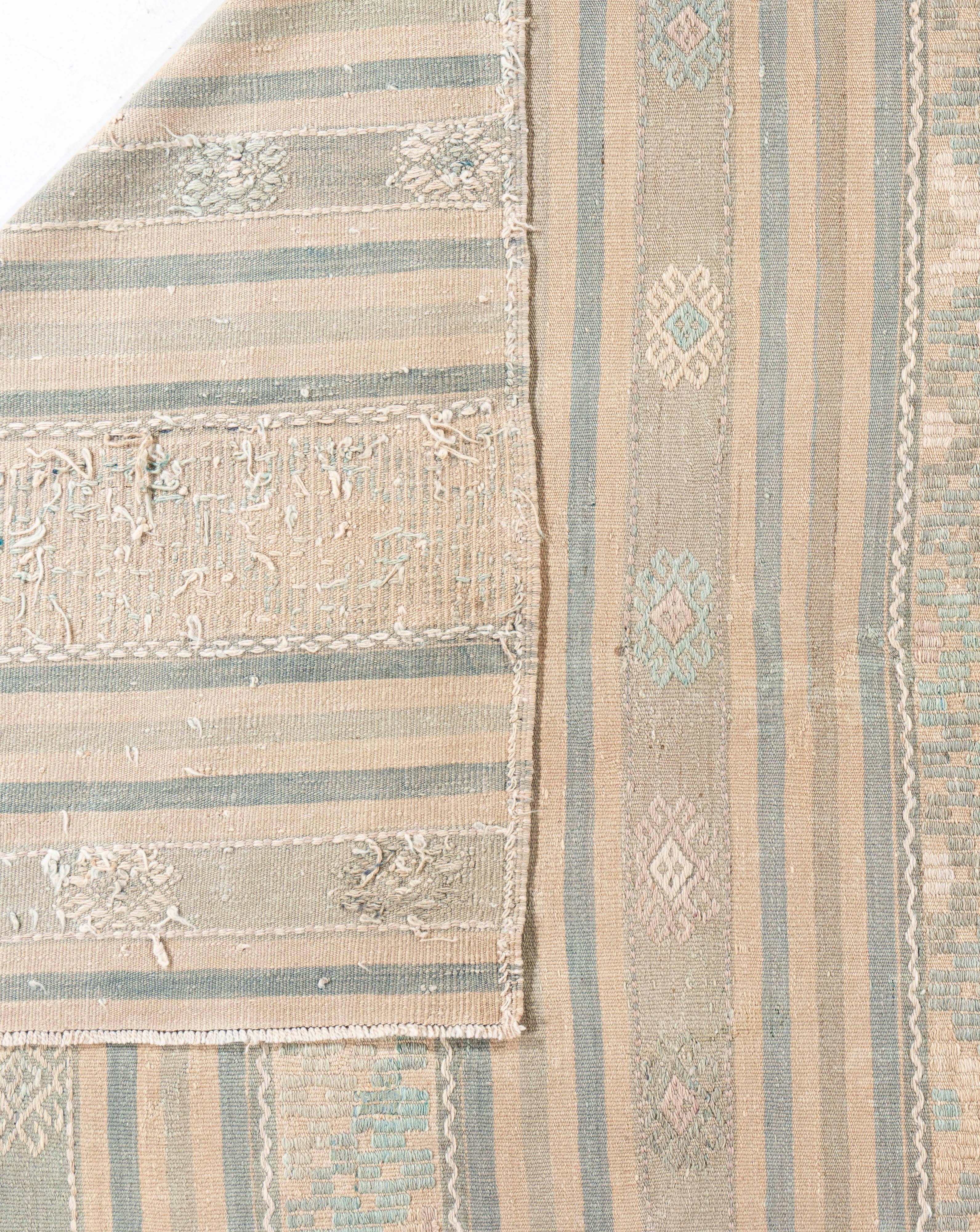 Vintage CIRCA 1940 Tan Türkischer Kilim Flachgewebe-Teppich im Angebot 4