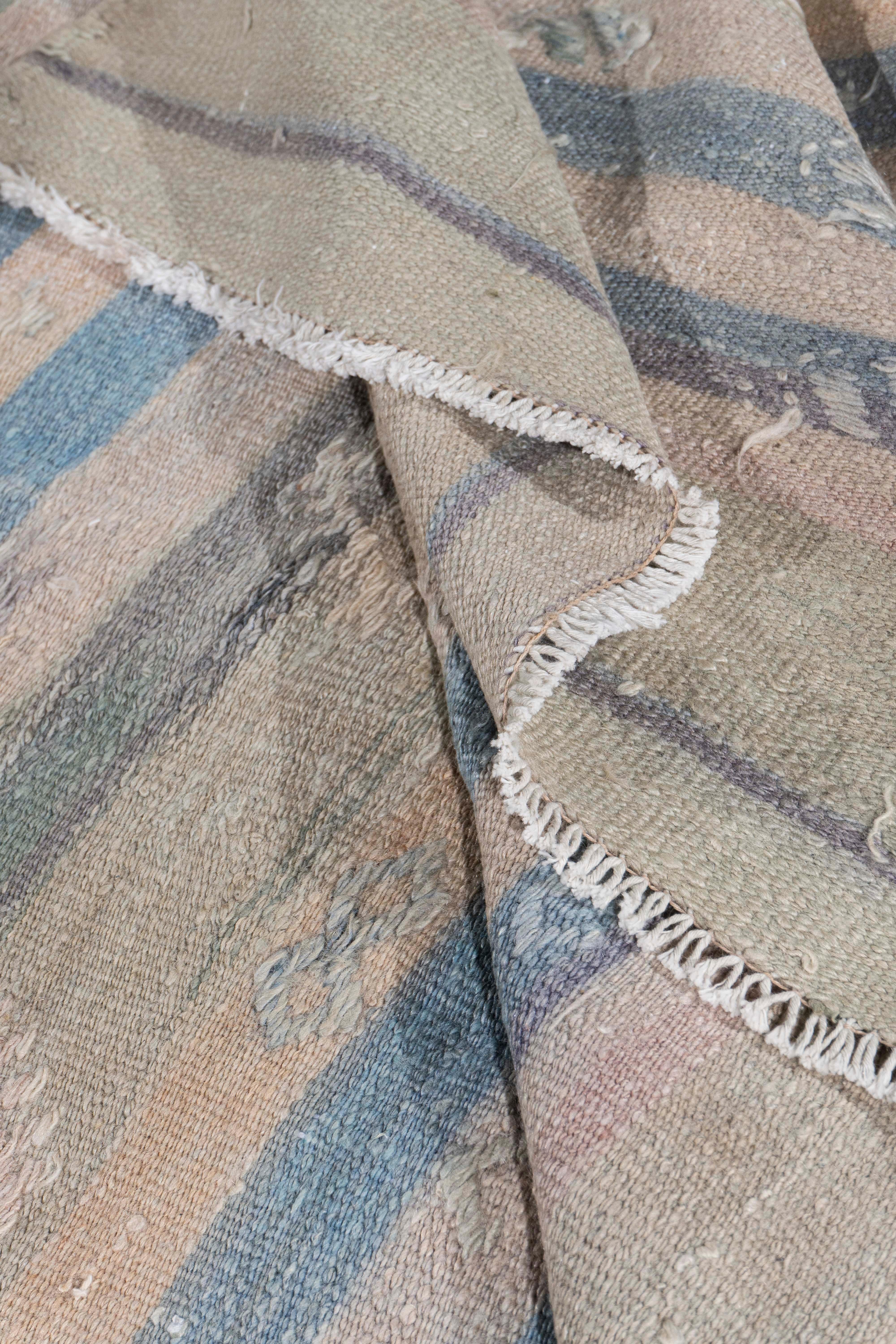 Vintage CIRCA 1940 Tan Türkischer Kilim Flachgewebe-Teppich im Angebot 4