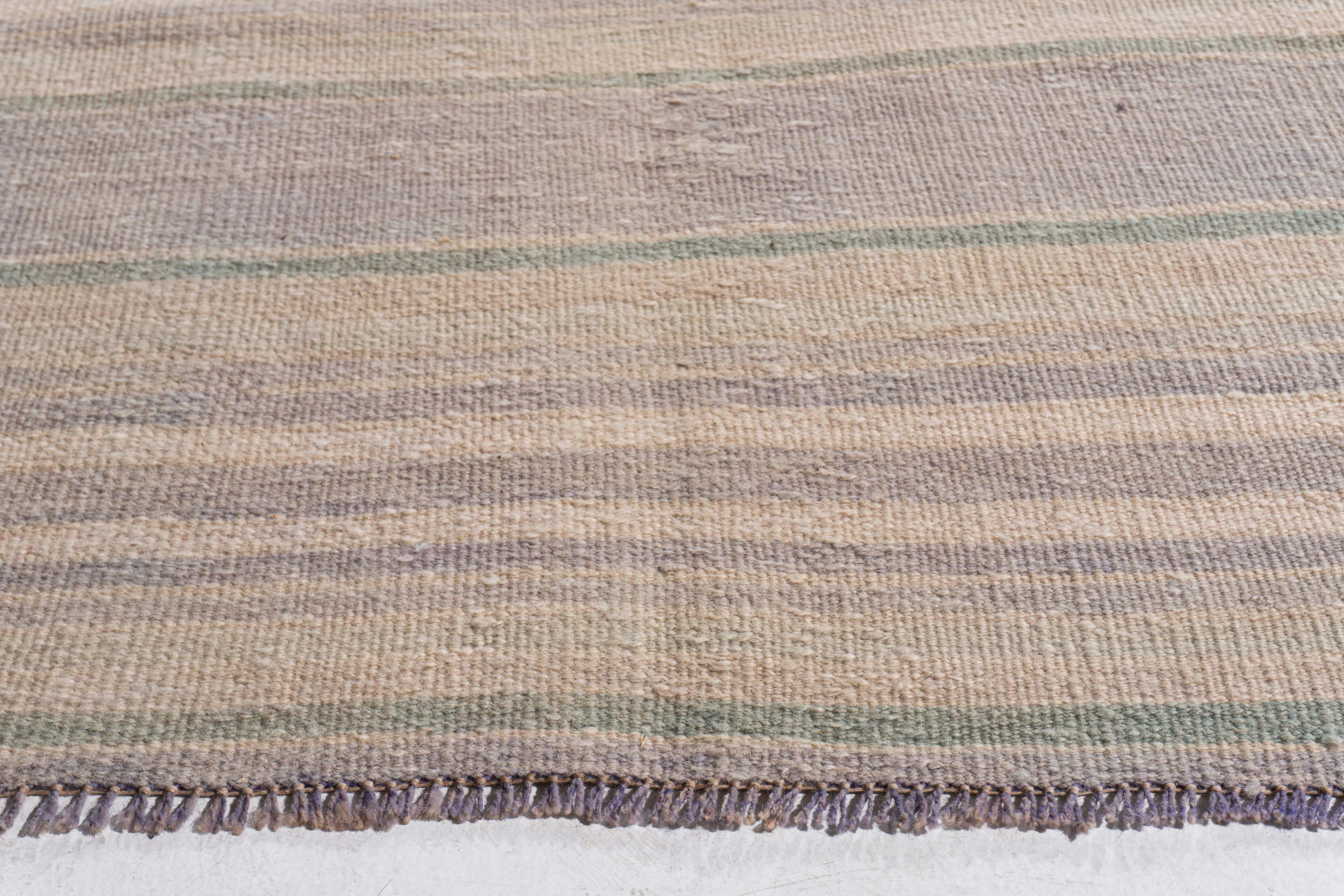 Rug & Kilim Vintage Circa 1940 Tan Turc Flatweave en vente 5