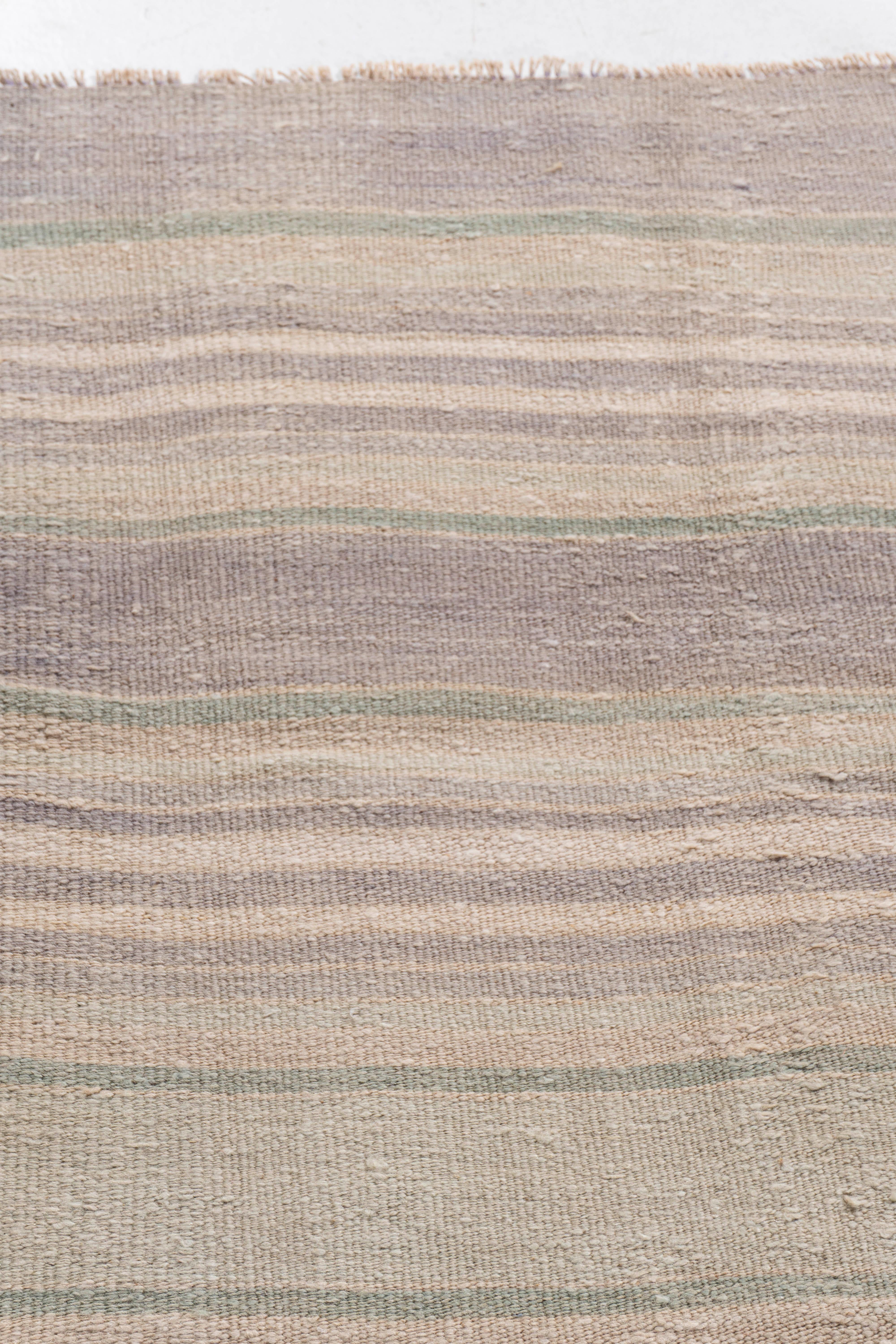 Rug & Kilim Vintage Circa 1940 Tan Turc Flatweave en vente 6