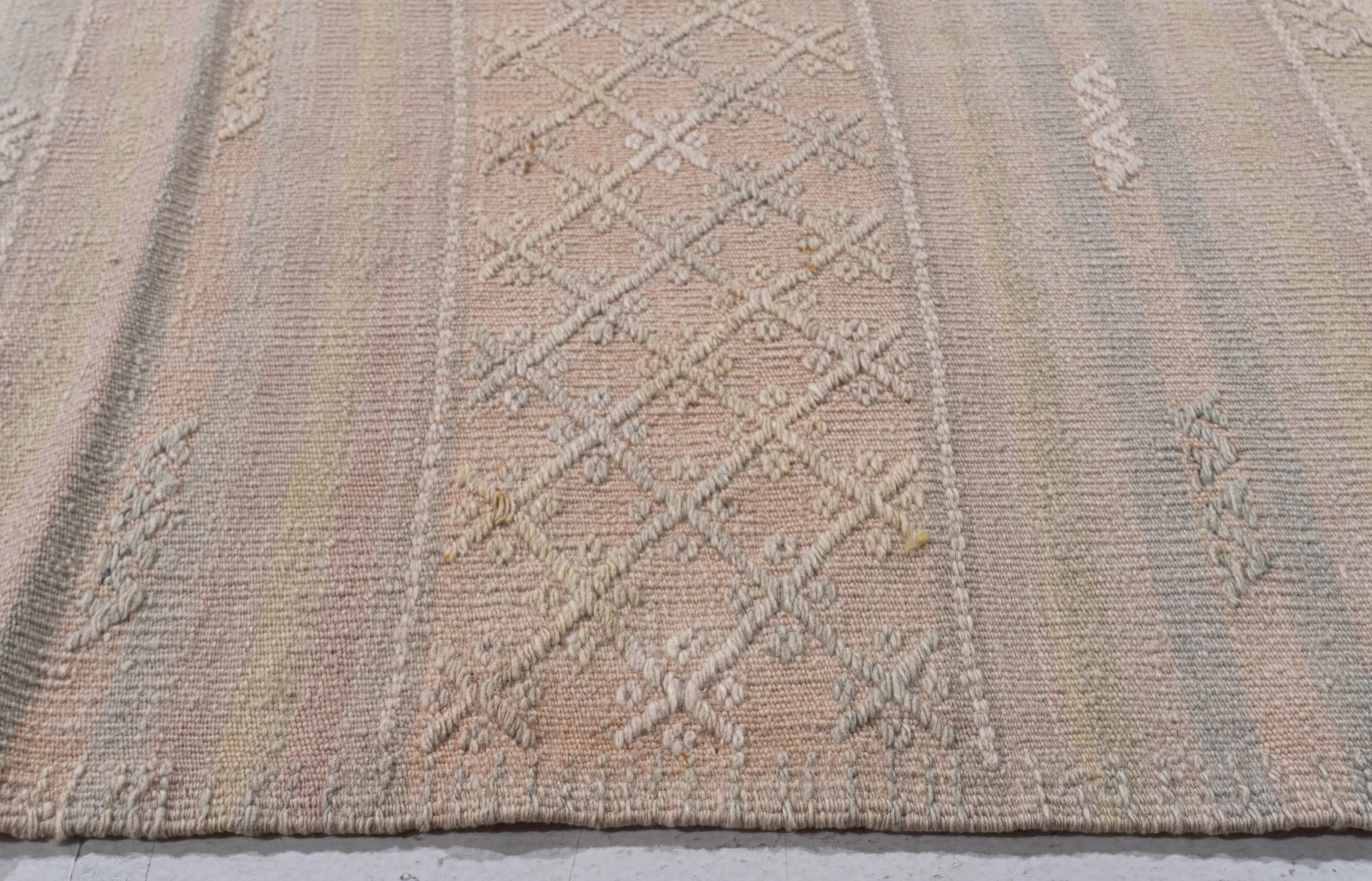 Vintage CIRCA 1940 Tan Türkischer Kilim Flachgewebe-Teppich (Handgewebt) im Angebot