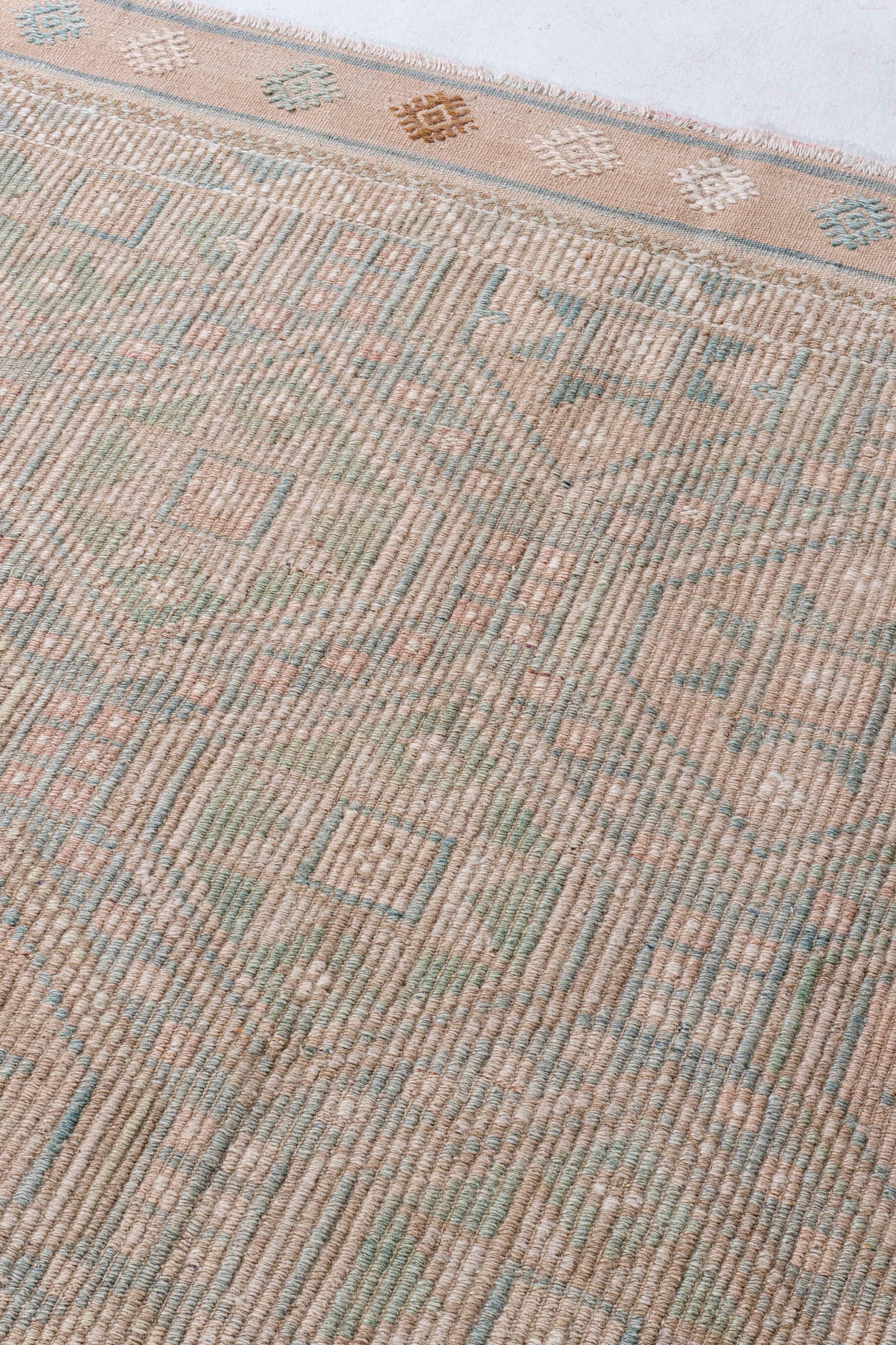 20ième siècle Rug & Kilim Vintage Circa 1940 Tan Turc Flatweave en vente