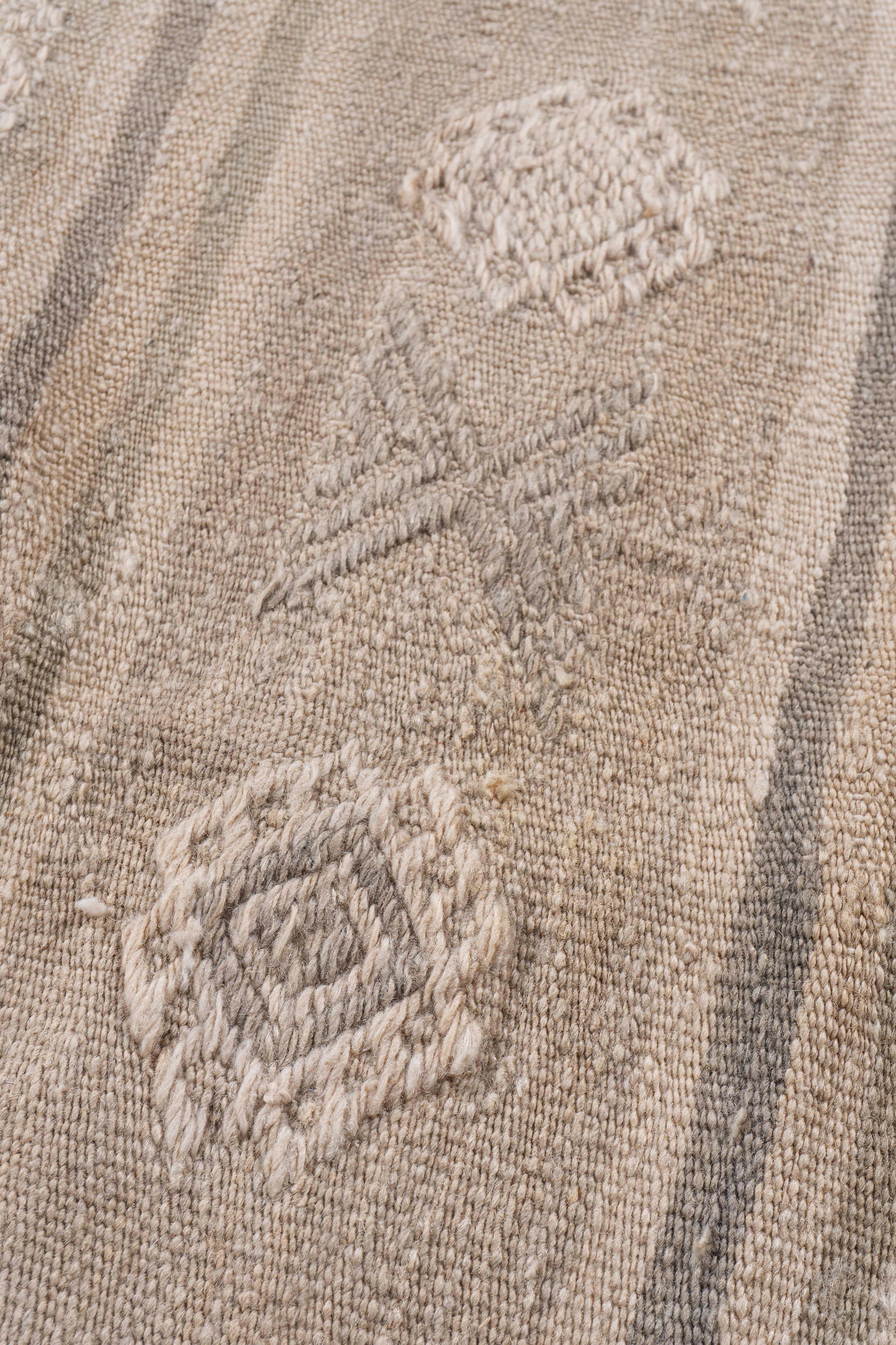 Wool Vintage Circa 1940 Tan Turkish Kilim Flatweave Rug For Sale