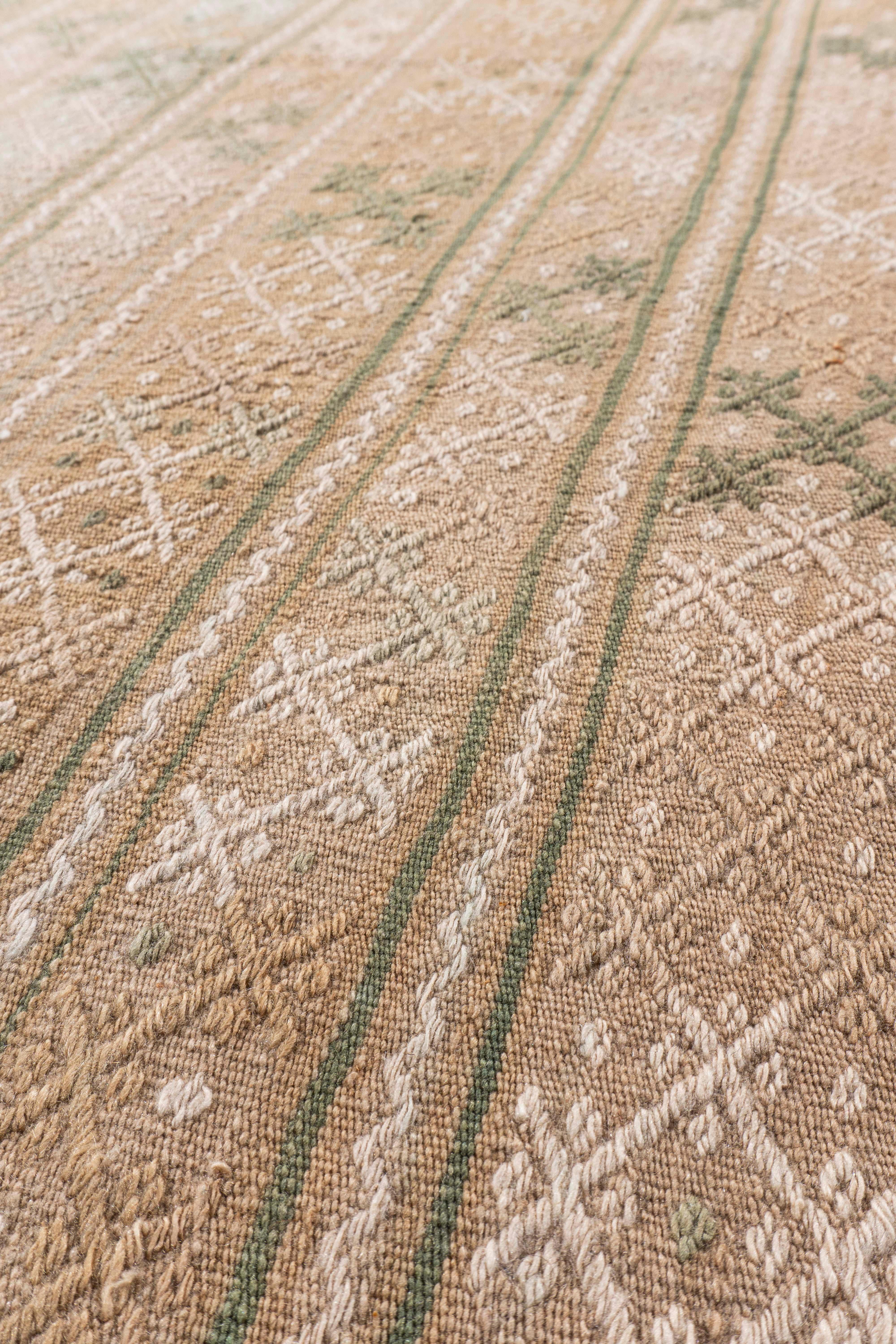 Vintage Circa 1940 Tan Turkish Kilim Flatweave Rug For Sale 1