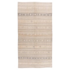 Vintage Circa 1940 Tan Turkish Kilim Flatweave Rug