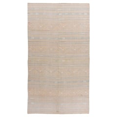 Vintage Circa 1940 Tan Turkish Kilim Flatweave Rug