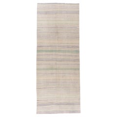 Vintage CIRCA 1940 Tan Türkischer Kilim Flachgewebe-Teppich