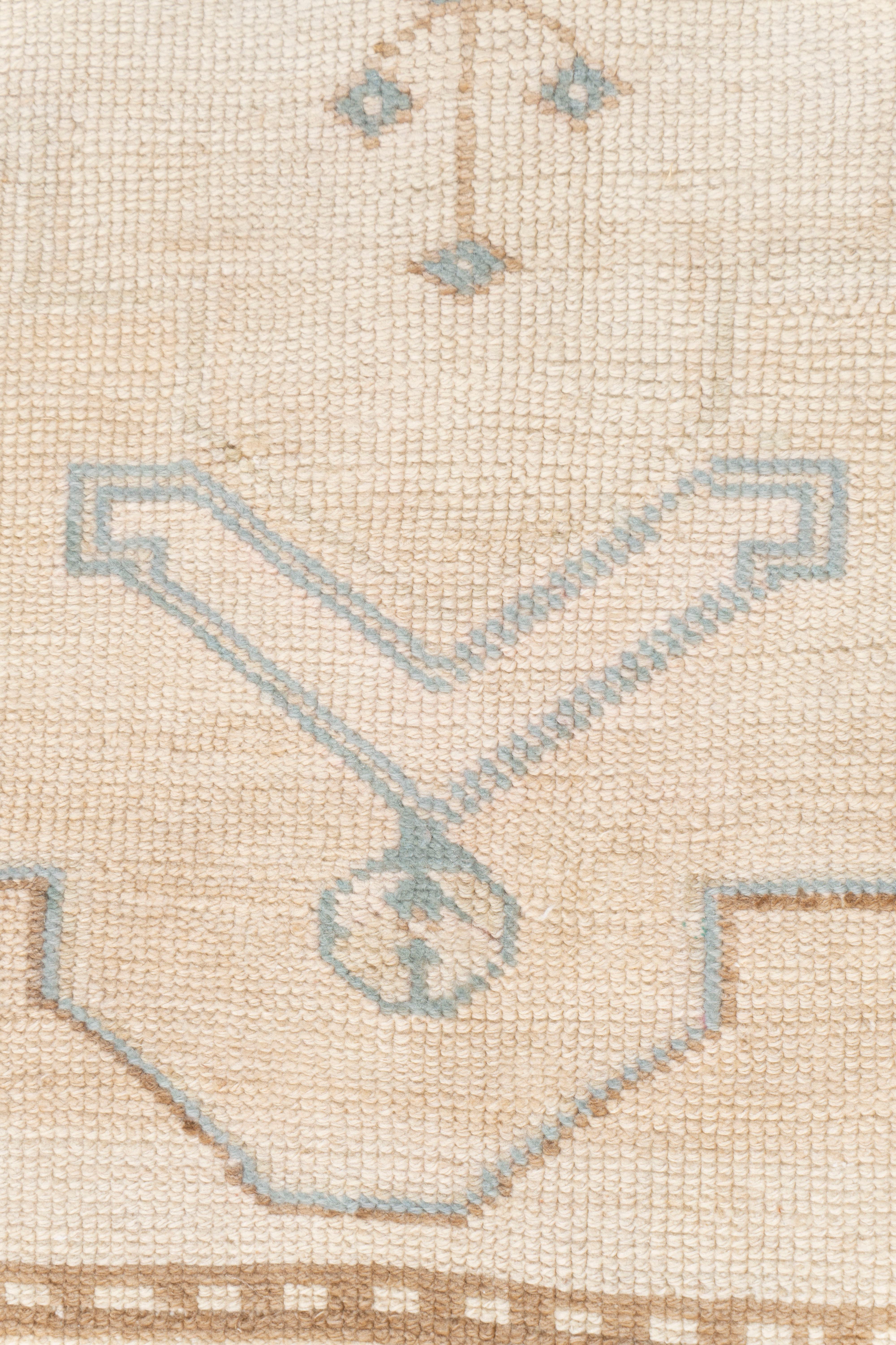 Vintage CIRCA 1940 Türkisch Kars Rosa Wolle Teppich Hand geknüpft 7'5 X 11'5 im Angebot 5