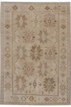 Tapis turc Oushak vintage datant d'environ 1940  3'11 x 5'8