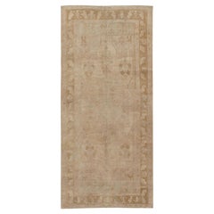 Vintage Circa 1940 Turkish Oushak Rug 4'4 x 9'4