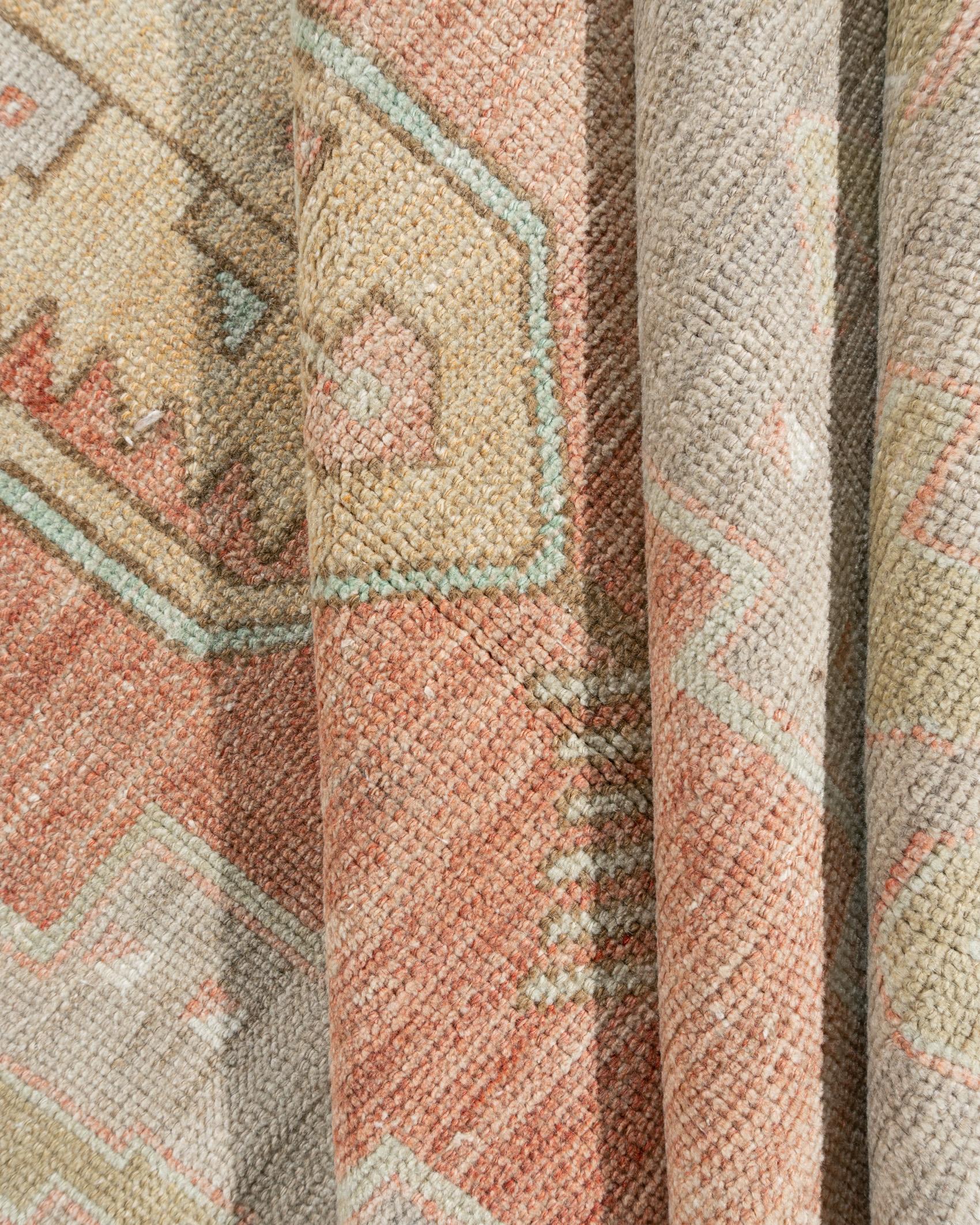 Vintage Circa 1940 Turkish Oushak Rug 4'9 x 11'2 For Sale 6
