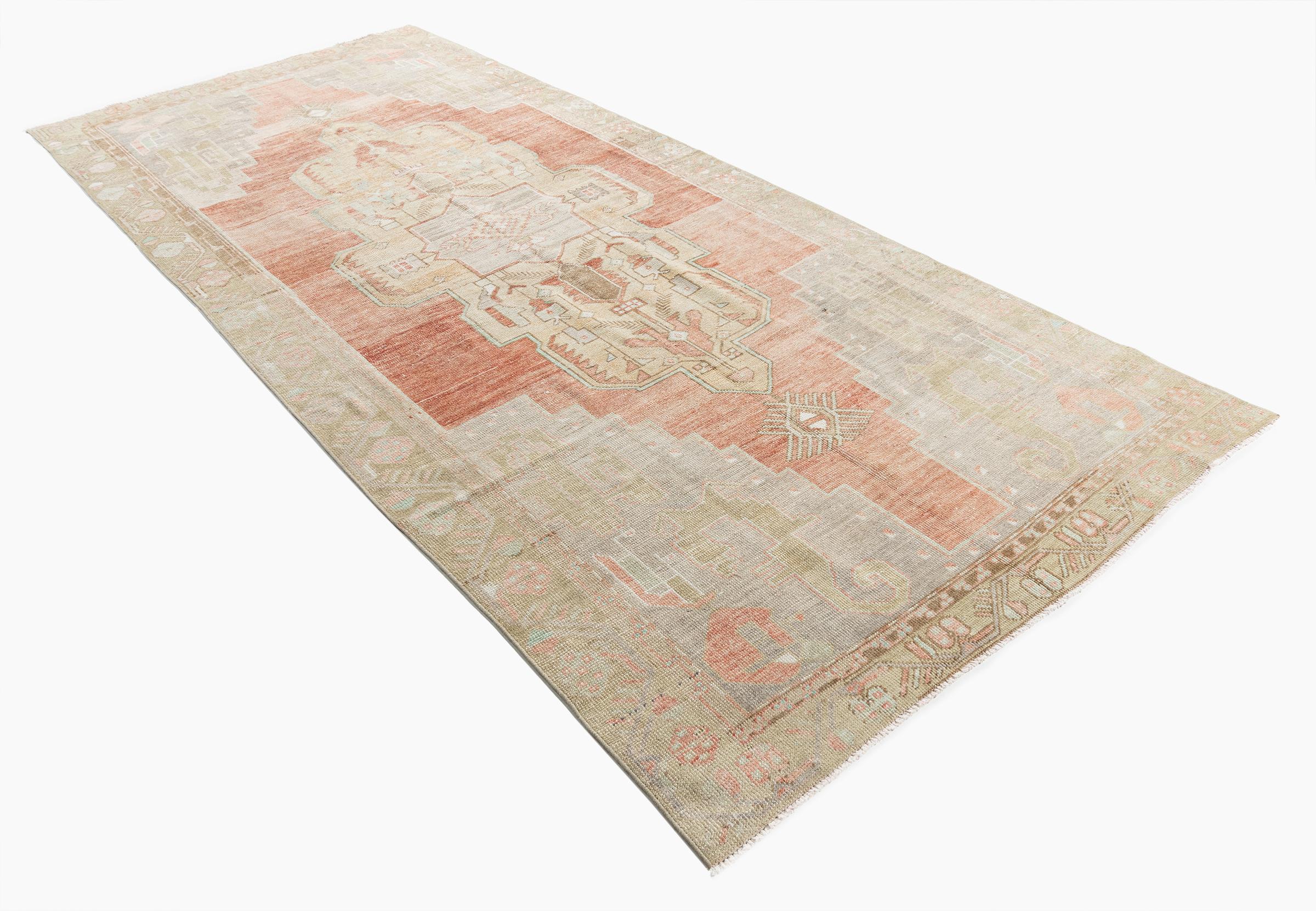 Vintage Circa 1940 Turkish Oushak Rug 4'9 x 11'2 For Sale 8