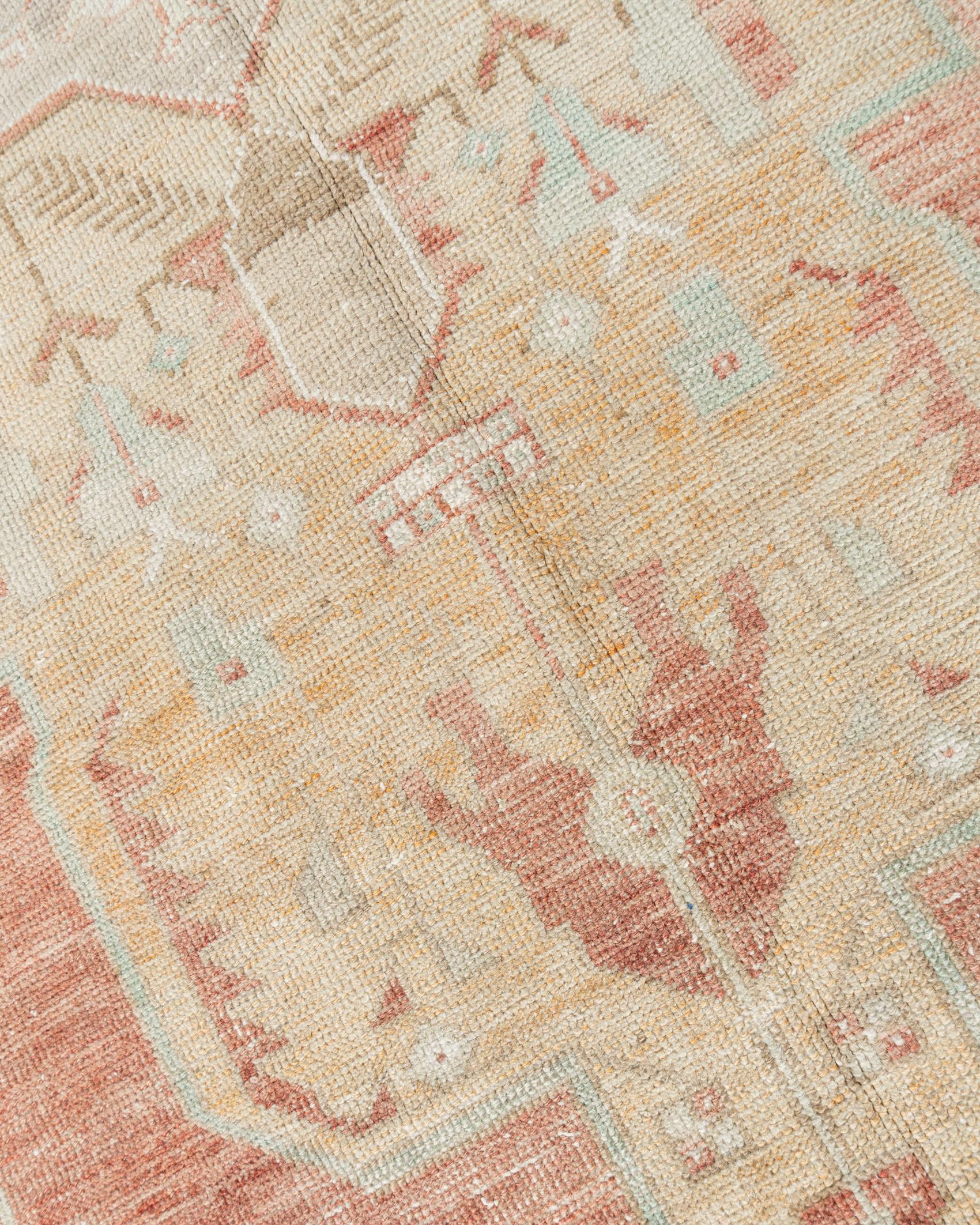 Vintage Circa 1940 Turkish Oushak Rug 4'9 x 11'2 For Sale 1
